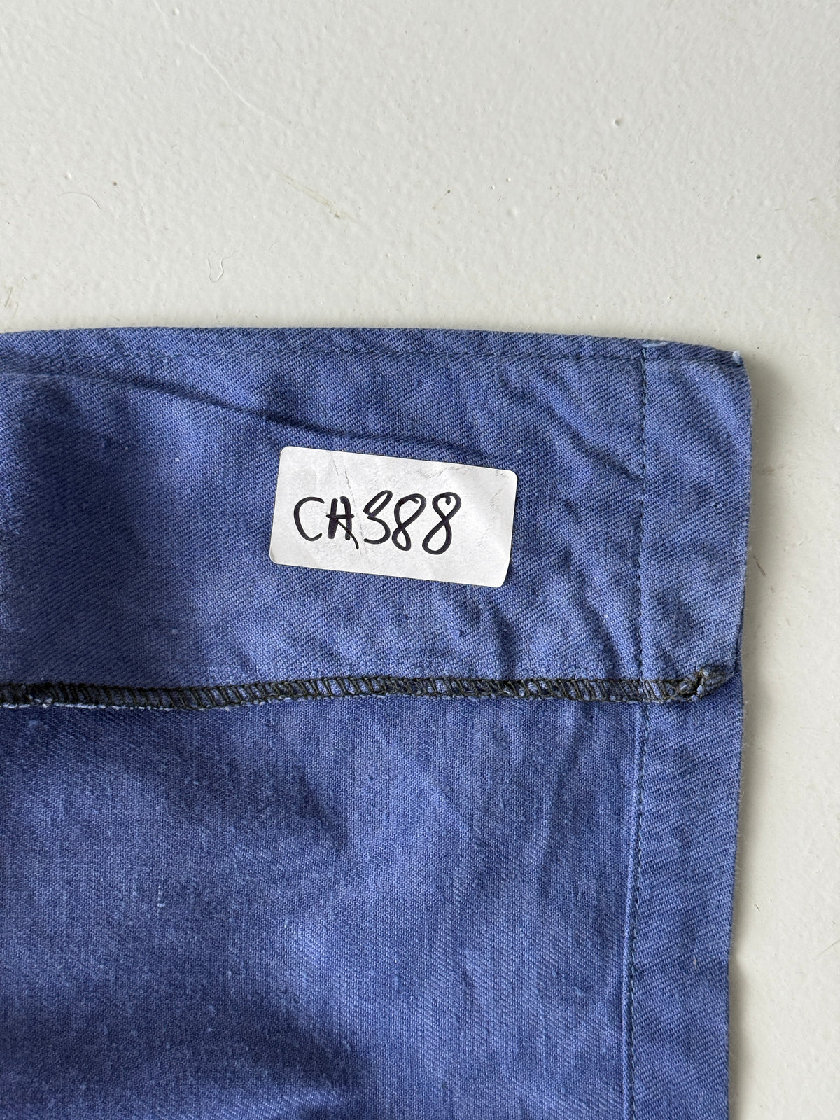 Blue French 1970's Vintage Workwear Chore Jacket Ghost Pocket CH388 - Medium