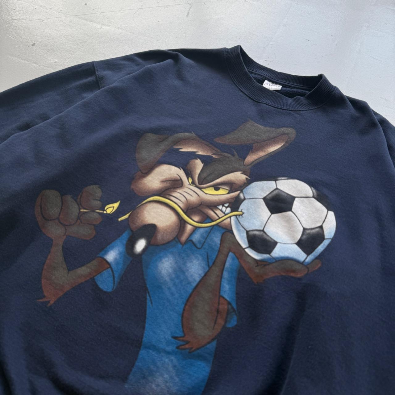 Navy Blue Wiley Coyote 90’s Disney Vintage Graphic Sweatshirt - Medium