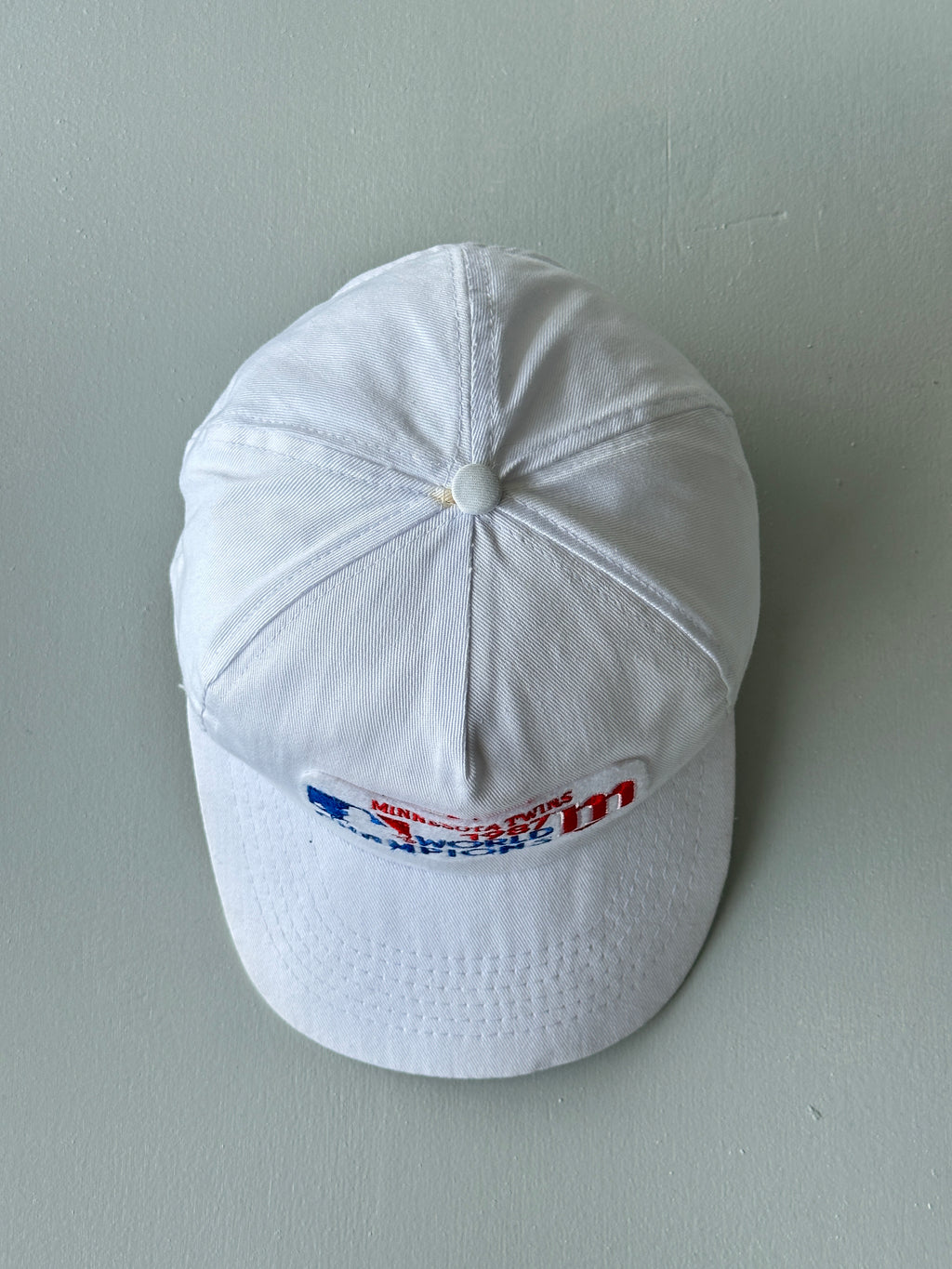 White Minnesota Twins 1987 World Champions Vintage SnapBack Trucker Cap