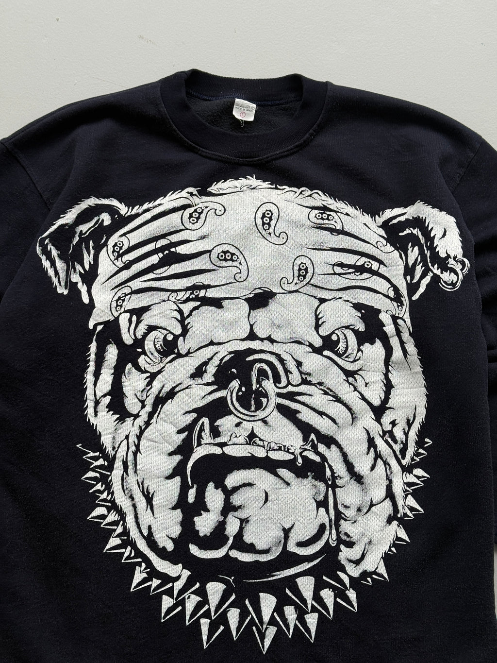 Black American Bulldog Graphic 90's Vintage Sweatshirt - Medium