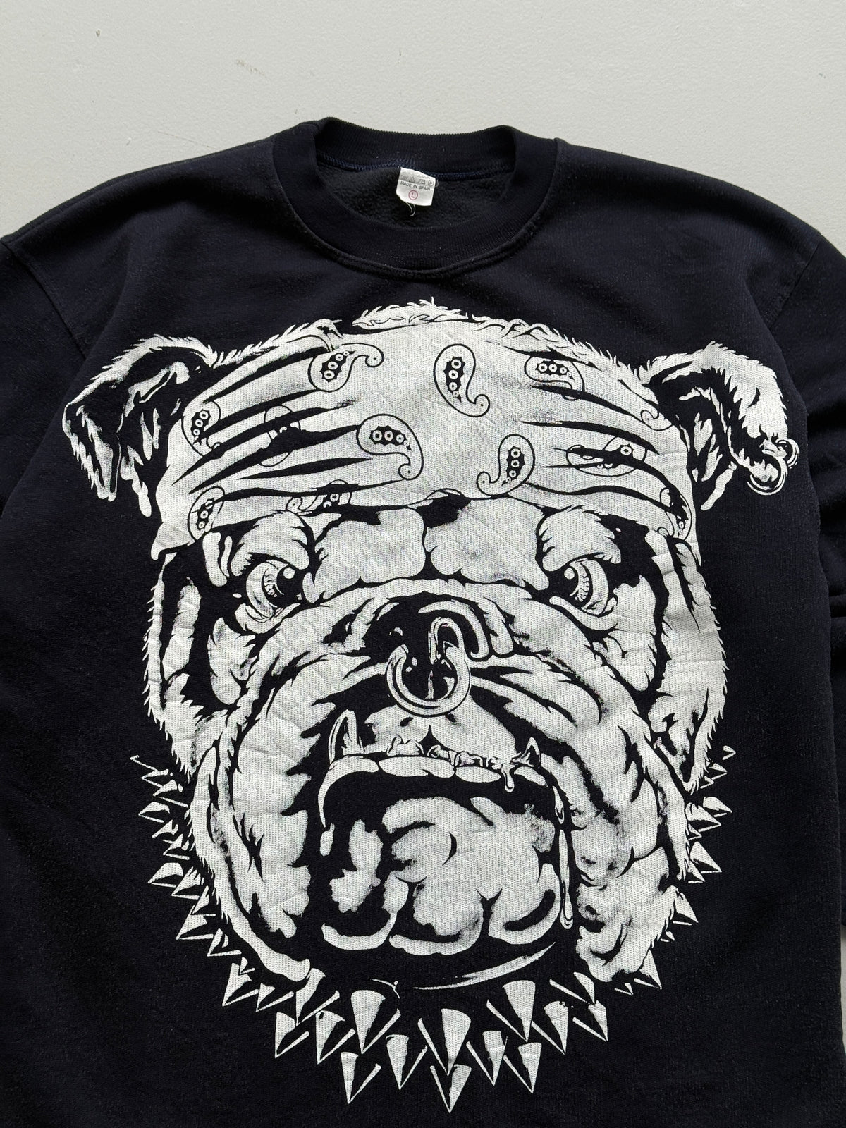 Black American Bulldog Graphic 90's Vintage Sweatshirt - Medium