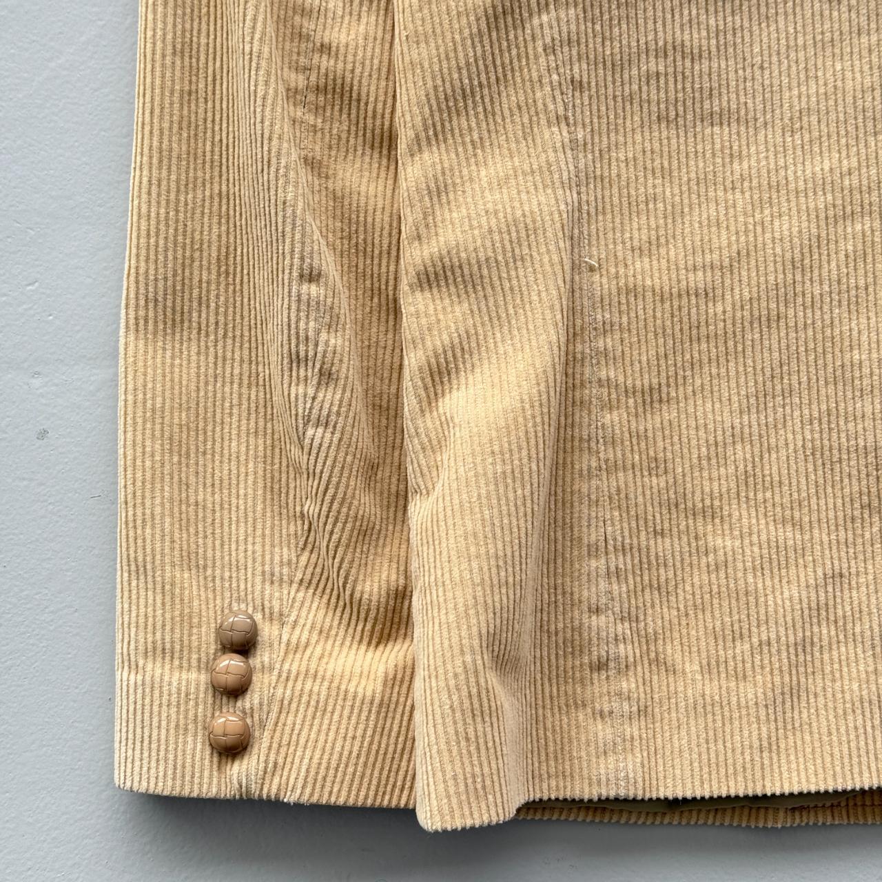 Cream Long Street Vintage 80s Corduroy Blazer Jacket - Womens Size 10