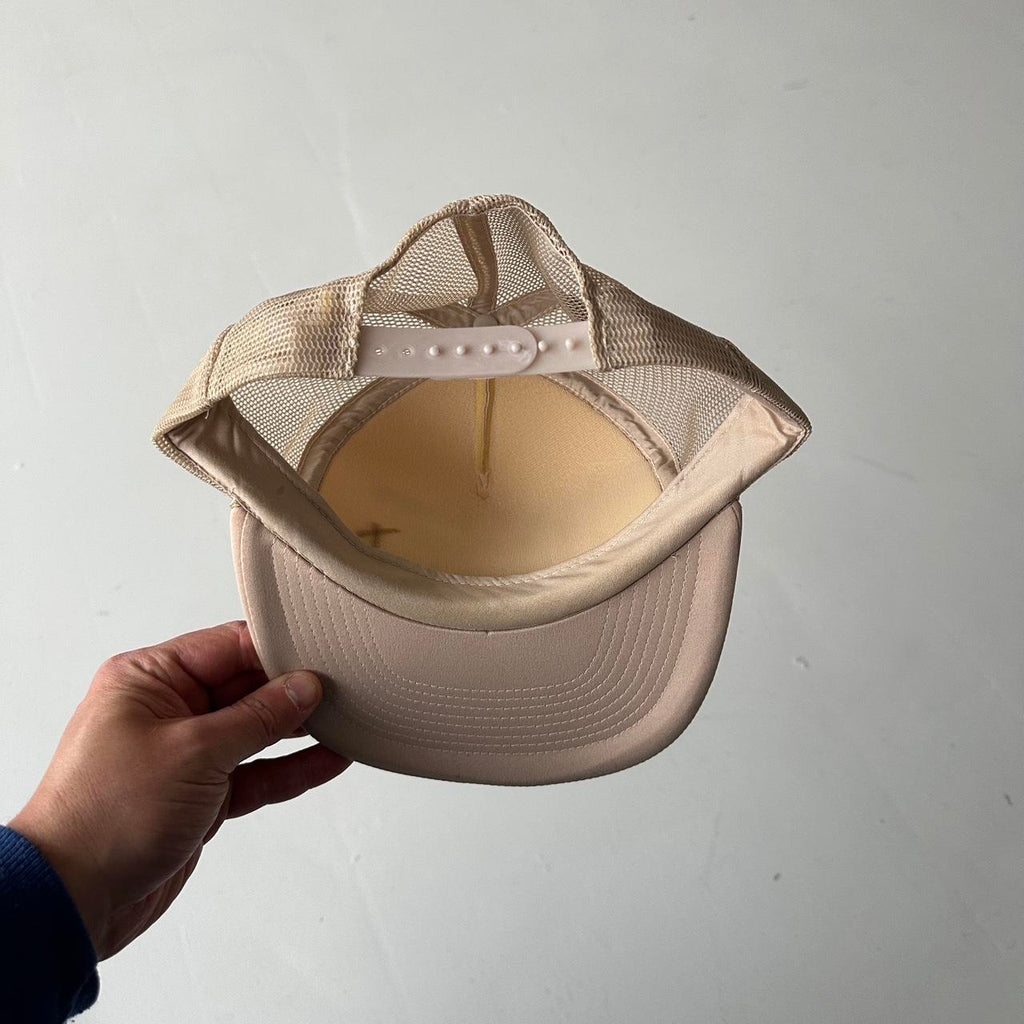 Cream Six Flags Vintage Foam and Mesh SnapBack Trucker Cap