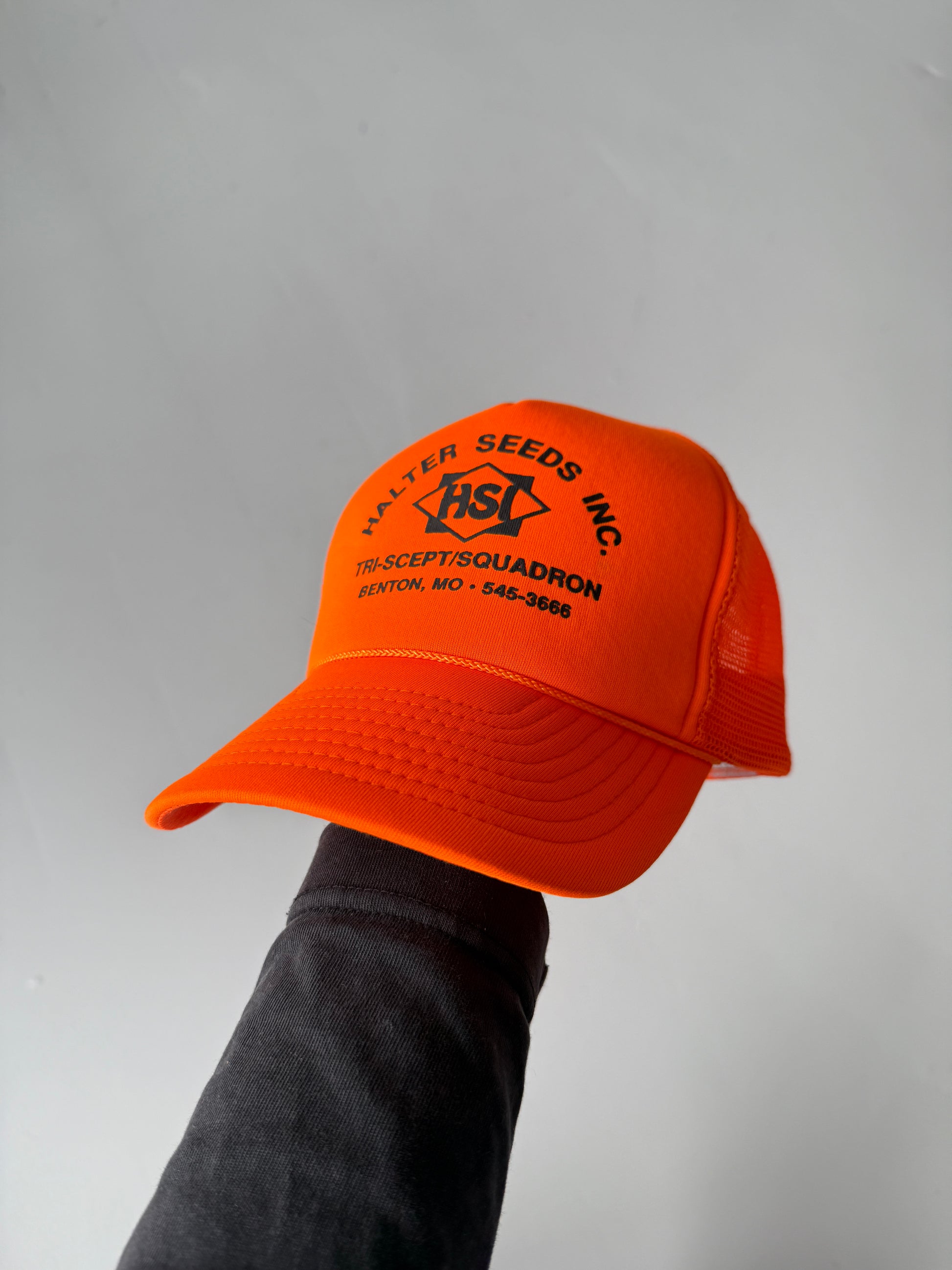 Orange Halter Seeds Vintage Foam and Mesh SnapBack Trucker Cap