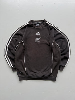 Black New Zealand 1999 Adidas All Blacks Rugby Training Sweatshirt - Medium