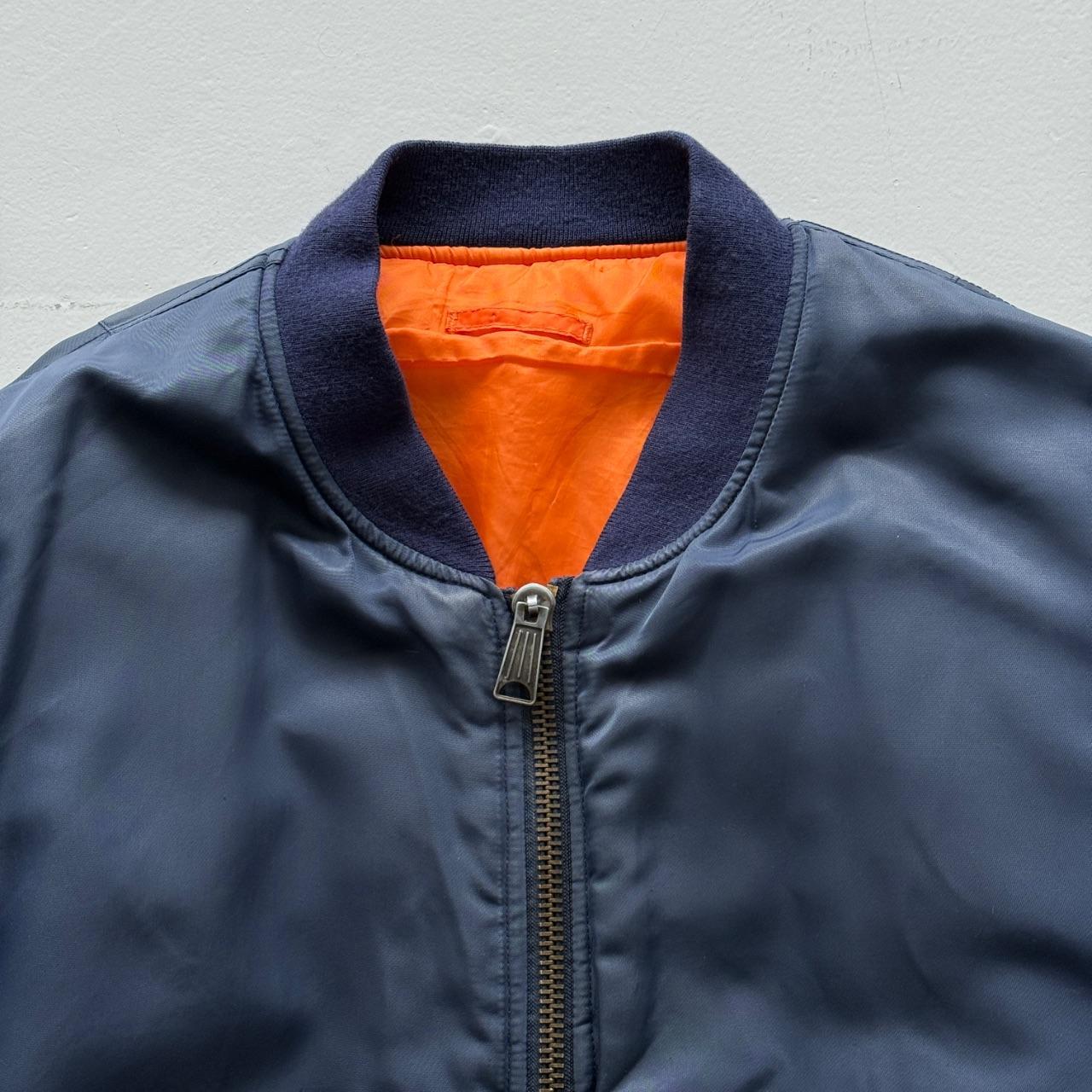 Navy Blue 80’s Vintage Bomber Jacket - XL