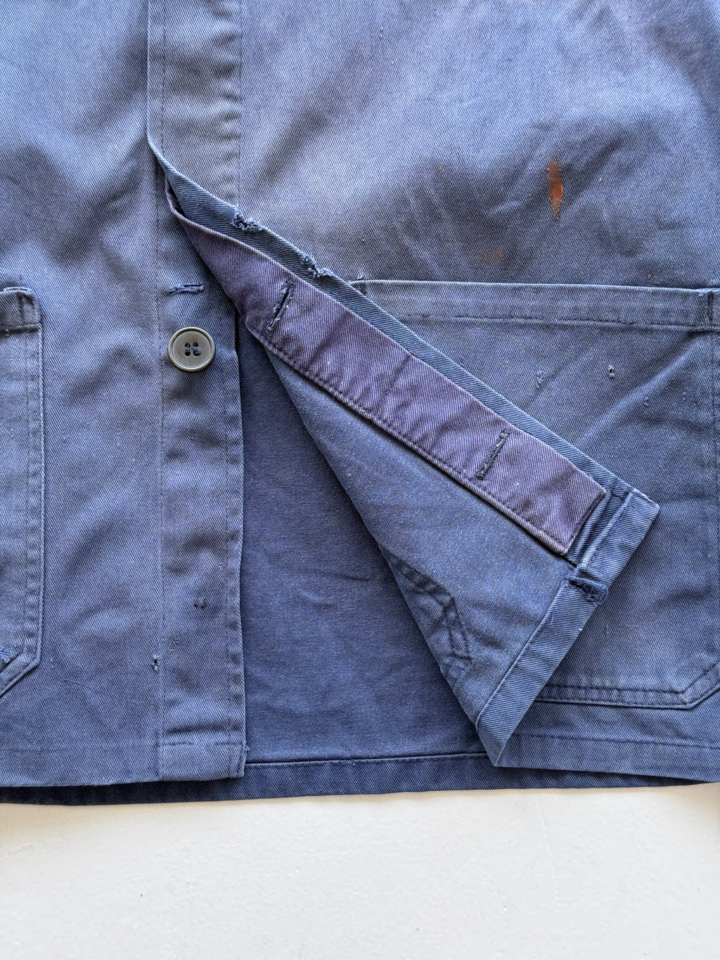 Faded Navy Blue French Chore Jacket 90's Vintage Workwear CH201 - Small