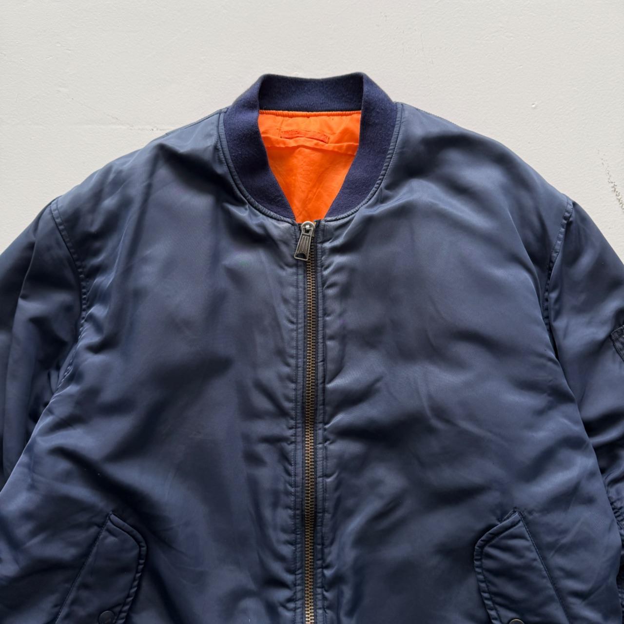 Navy Blue 80’s Vintage Bomber Jacket - XL
