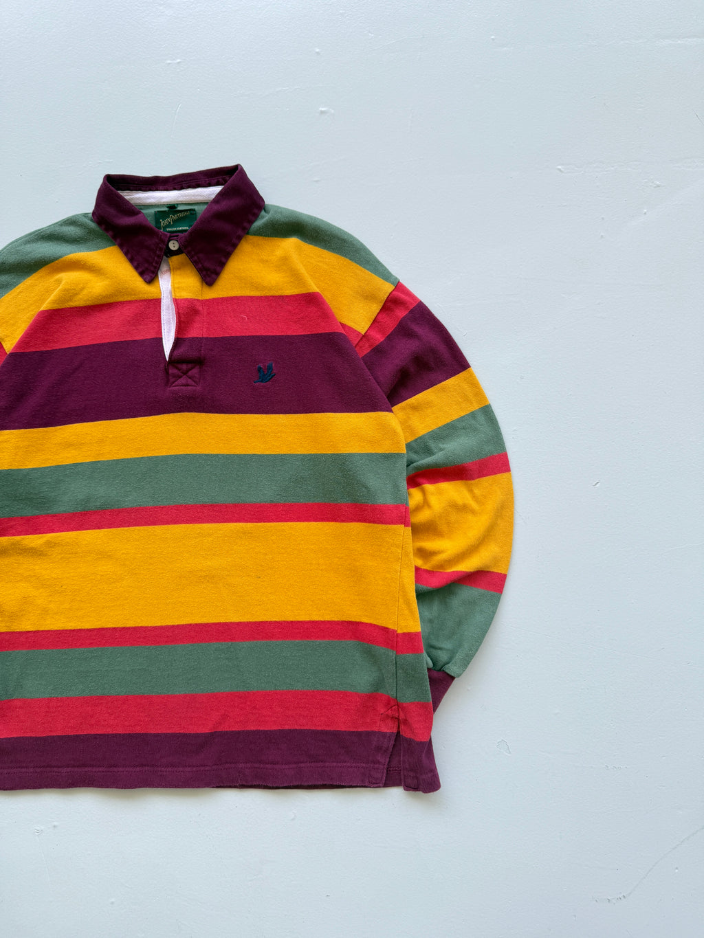 John Partridge English Clothing Striped Vintage Rugby Polo Shirt - Medium