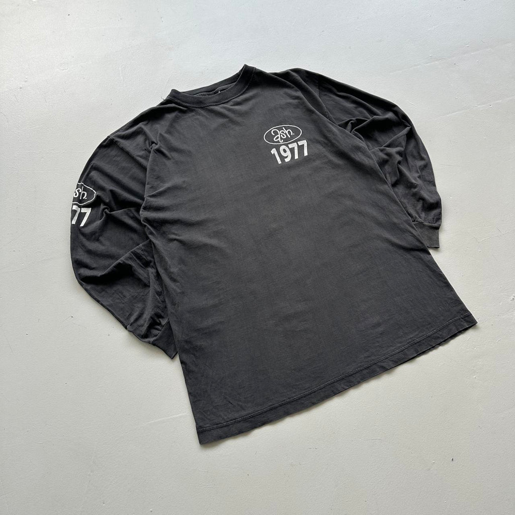 ASH Faded Black 1977 Long Sleeve Brit Pop 90s Vintage T-shirt - Large
