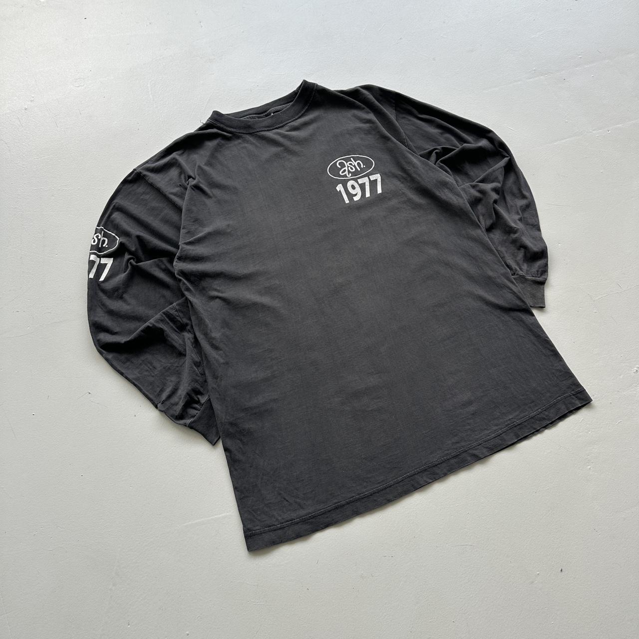 ASH Faded Black 1977 Long Sleeve Brit Pop 90s Vintage T-shirt - Large