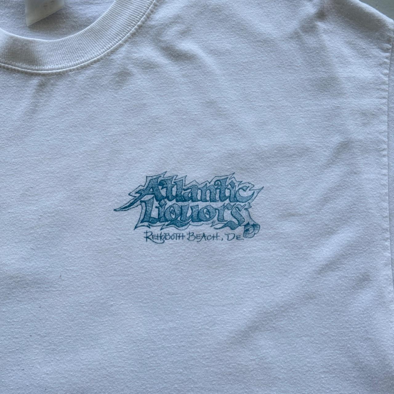 White Atlantic Liquor 90s Graphic Vintage T-shirt - Large