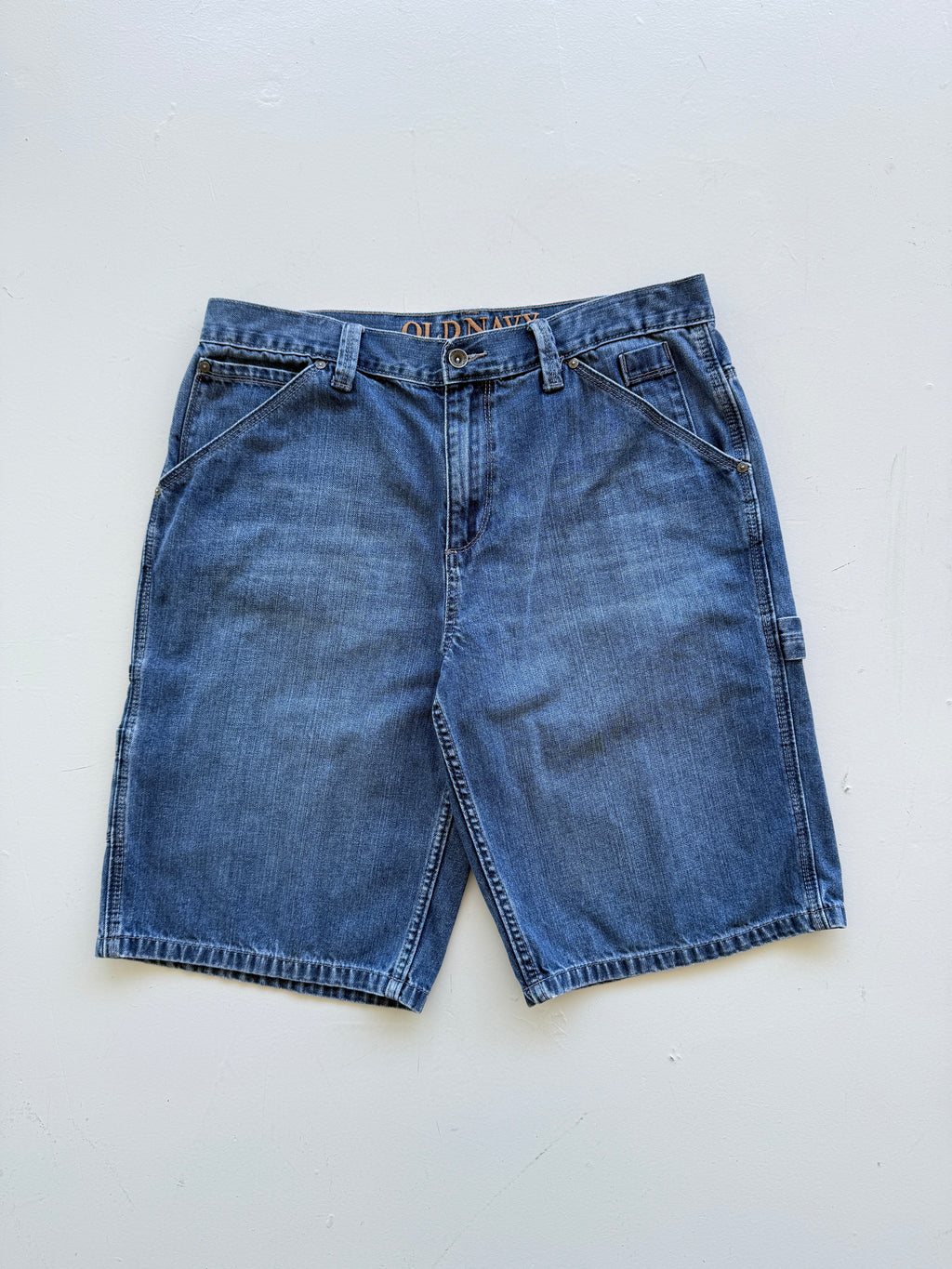 Blue Old Navy 00's Vintage Y2K Baggy Carpenter Denim Shorts - W36 x L12