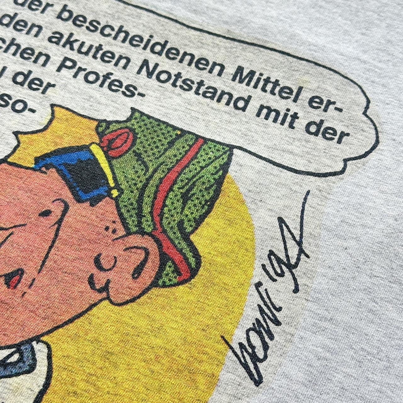 Grey Novelty Cartoon German Airforce Vintage T-shirt - XL