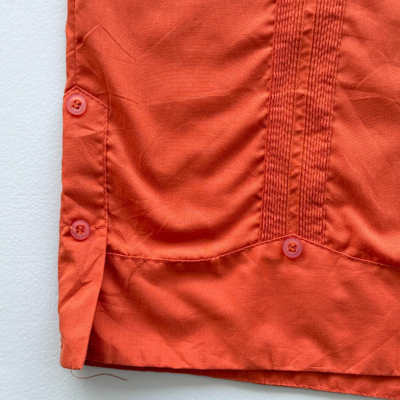 Orange Cuban Camp Collar Havanna Vintage 70's Shirt - XL