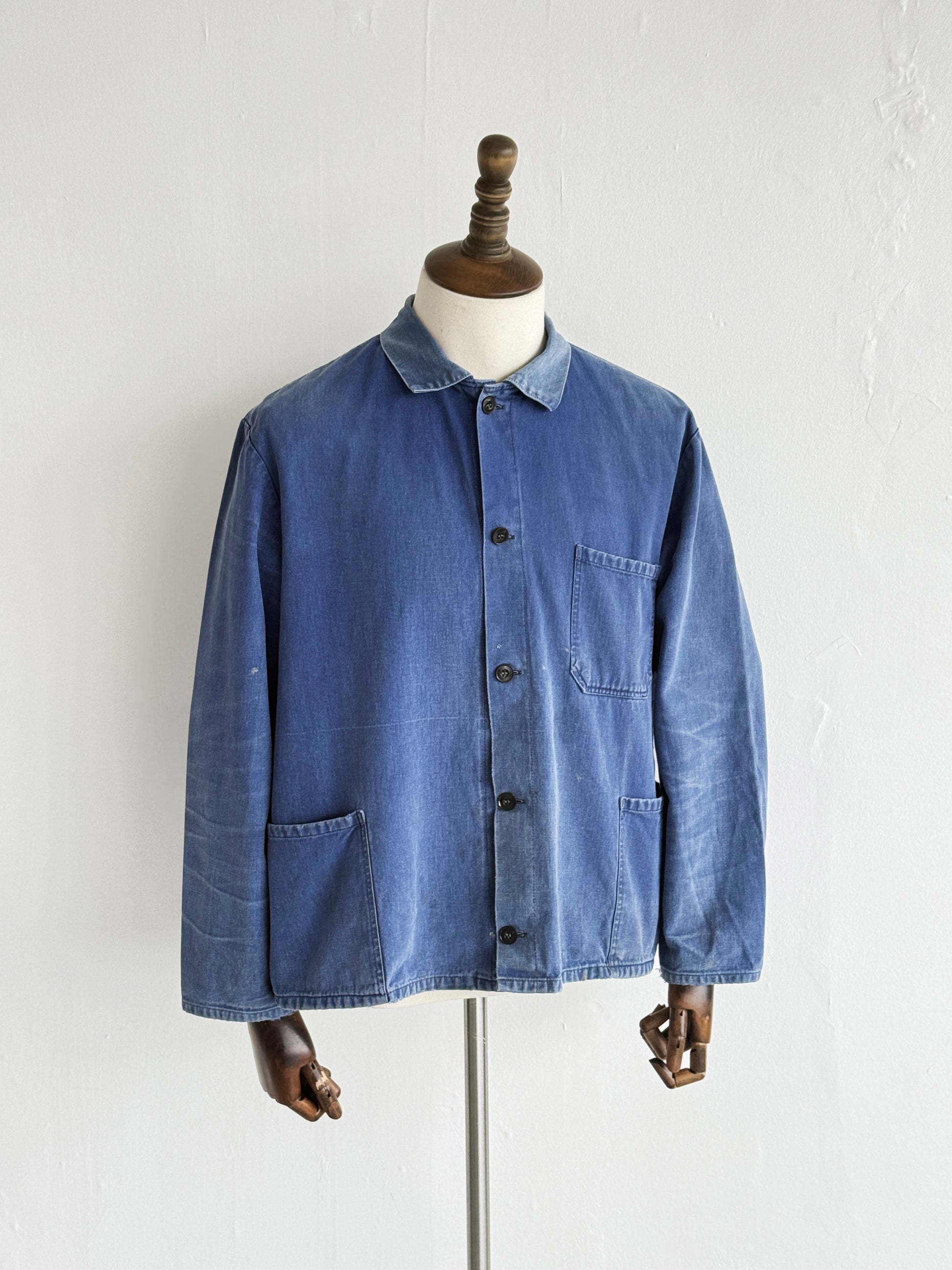 Faded Blue French 60s/70s Vintage Workwear Chore Jacket CH383 - Small