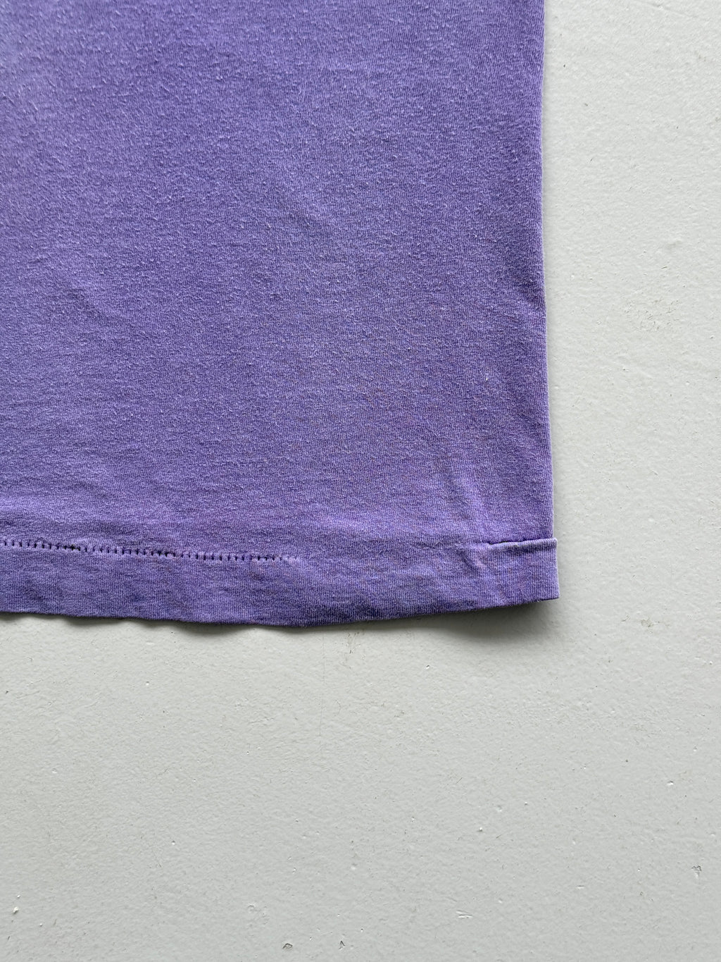 Purple Ghost Pocket Sun Faded Vintage Single Stitch Pocket T-Shirt - Large
