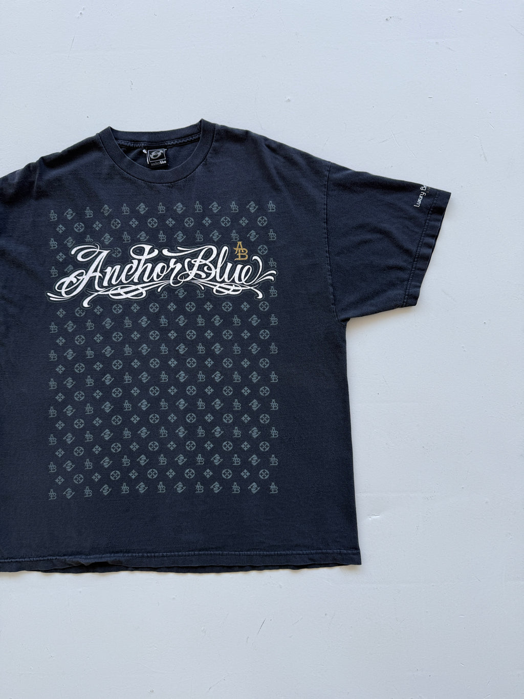 Black Anchor Blue 00's Vintage Y2K Graphic T-Shirt - XL