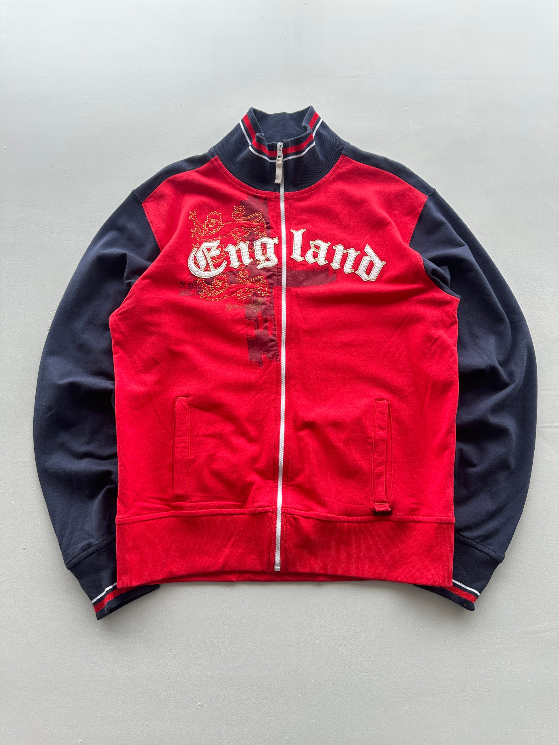 Lambretta England Three Lions Y2K Vintage Zip Sweatshirt - XL
