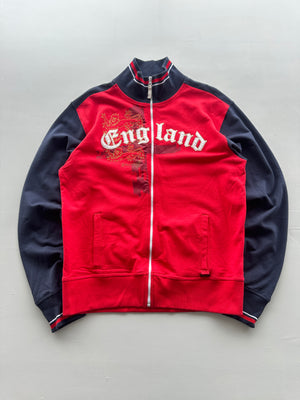 Lambretta England Three Lions Y2K Vintage Zip Sweatshirt - XL