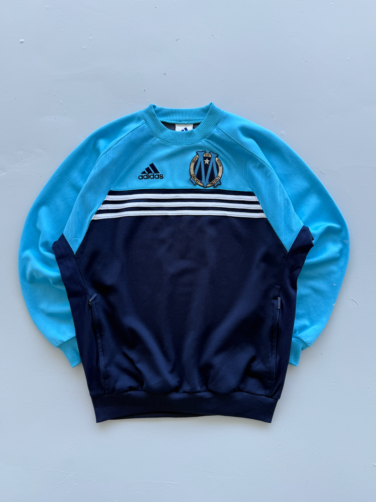 Adidas Olympique De Marseille 1998/99 Vintage Football Sweatshirt -  Small