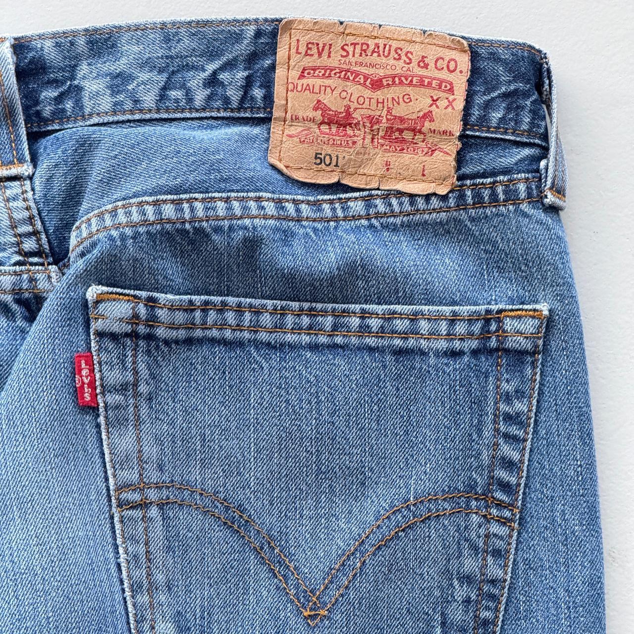 Blue Levi's 501 Denim 00's Vintage Jeans - 34” x 31”