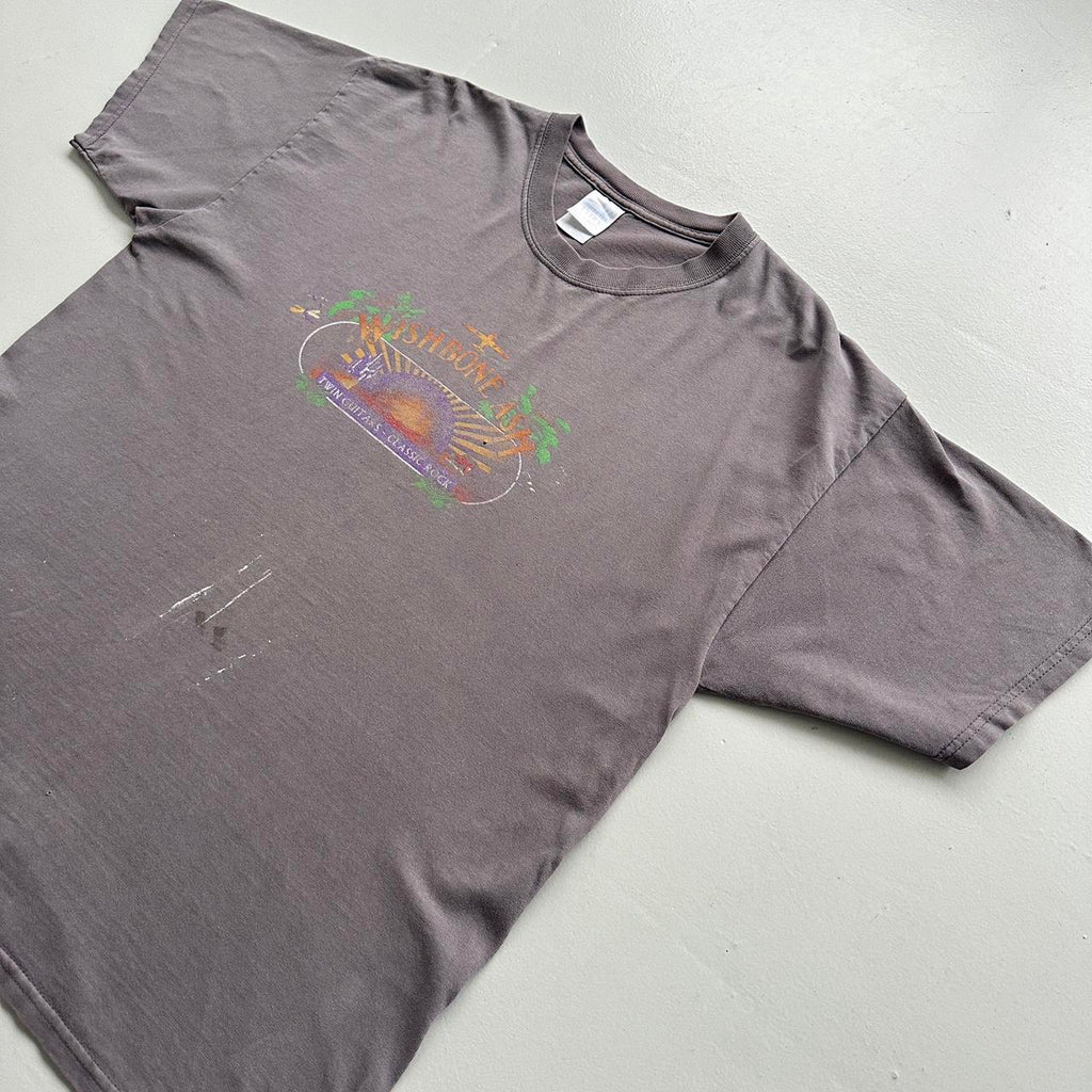 Faded Grey Wishbone Ash Vintage Graphic Band Tshirt - XL