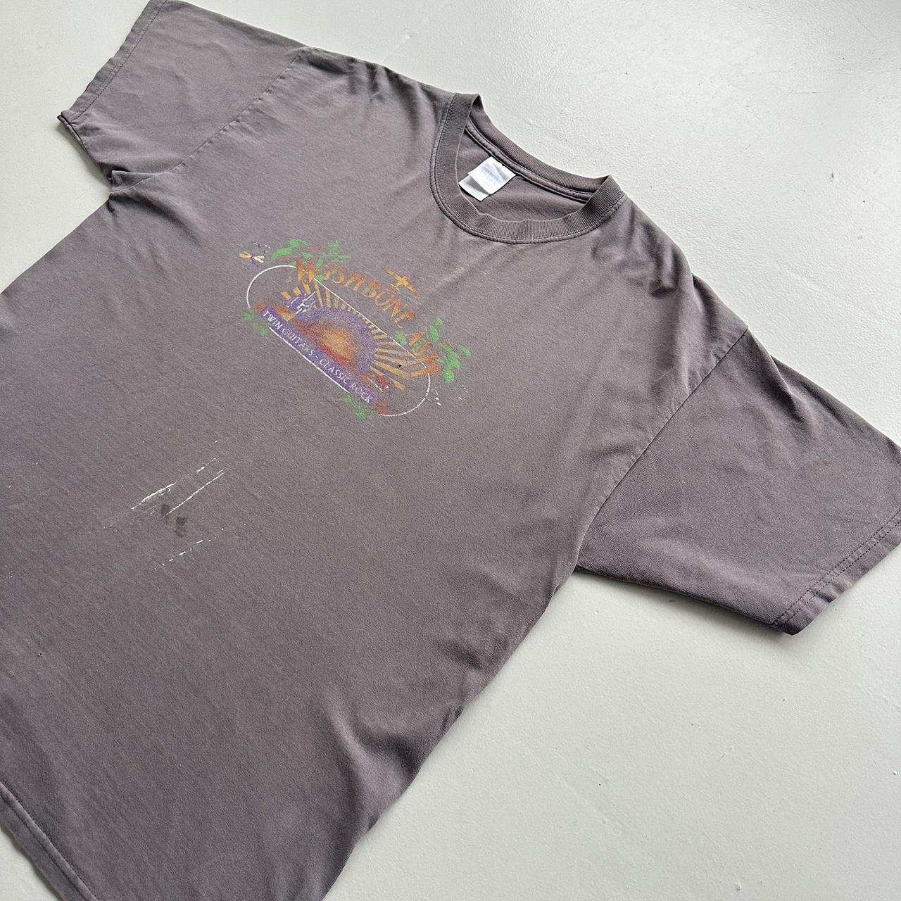 Faded Grey Wishbone Ash Vintage Graphic Band Tshirt - XL