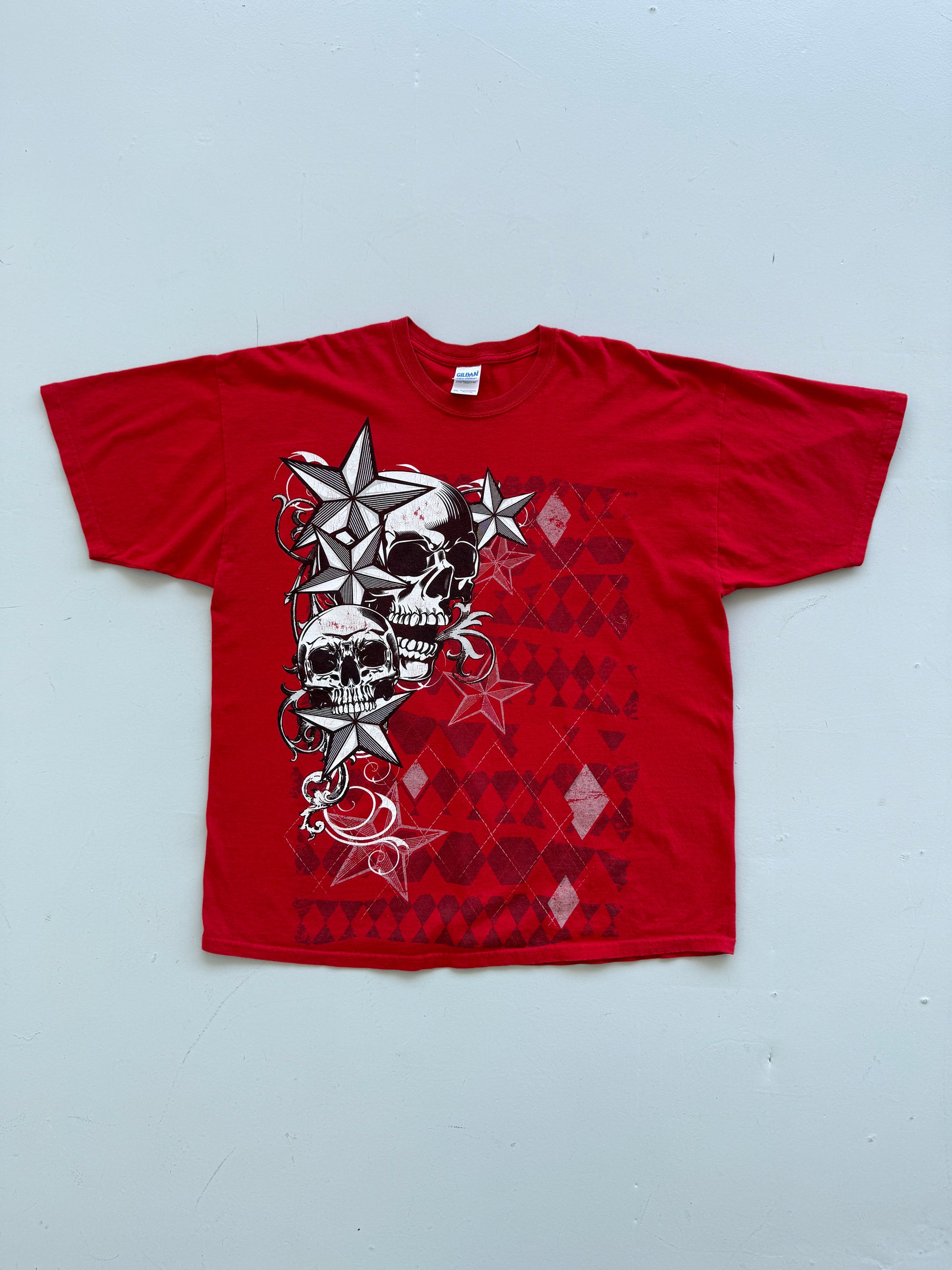Red Skull 00's Vintage Y2K Graphic T-Shirt - XL
