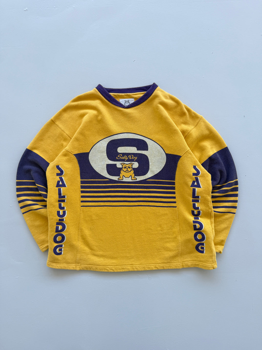 Yellow Salty Dog 90's Vintage Hip Hop Sweatshirt Jersey - XL