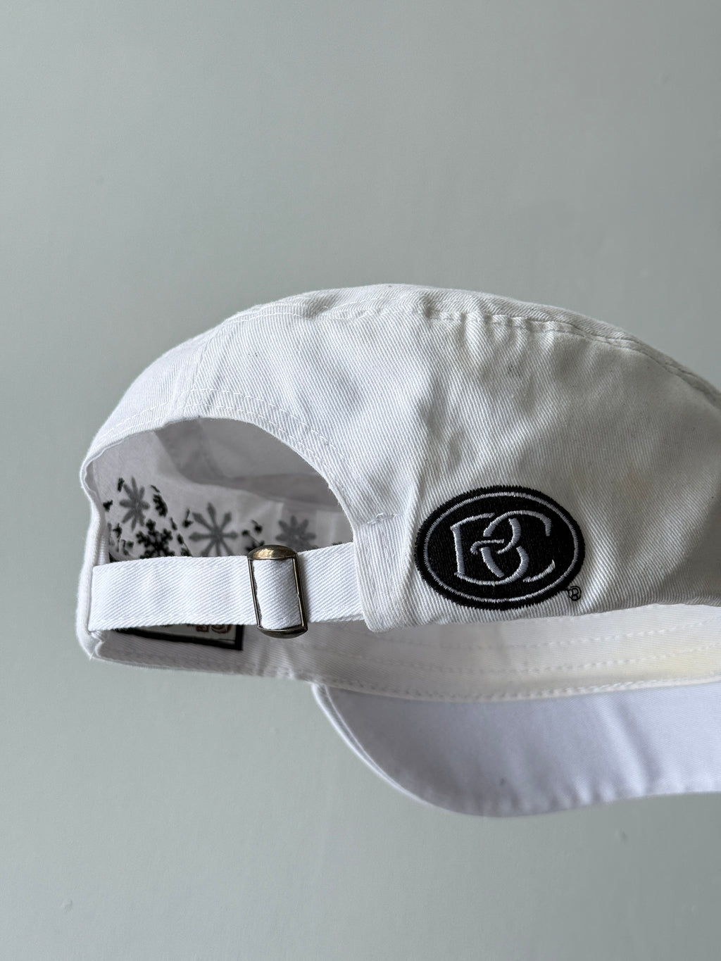 White Snowflake Y2K Cadet Cap Military Style 00's Grunge Aesthetic