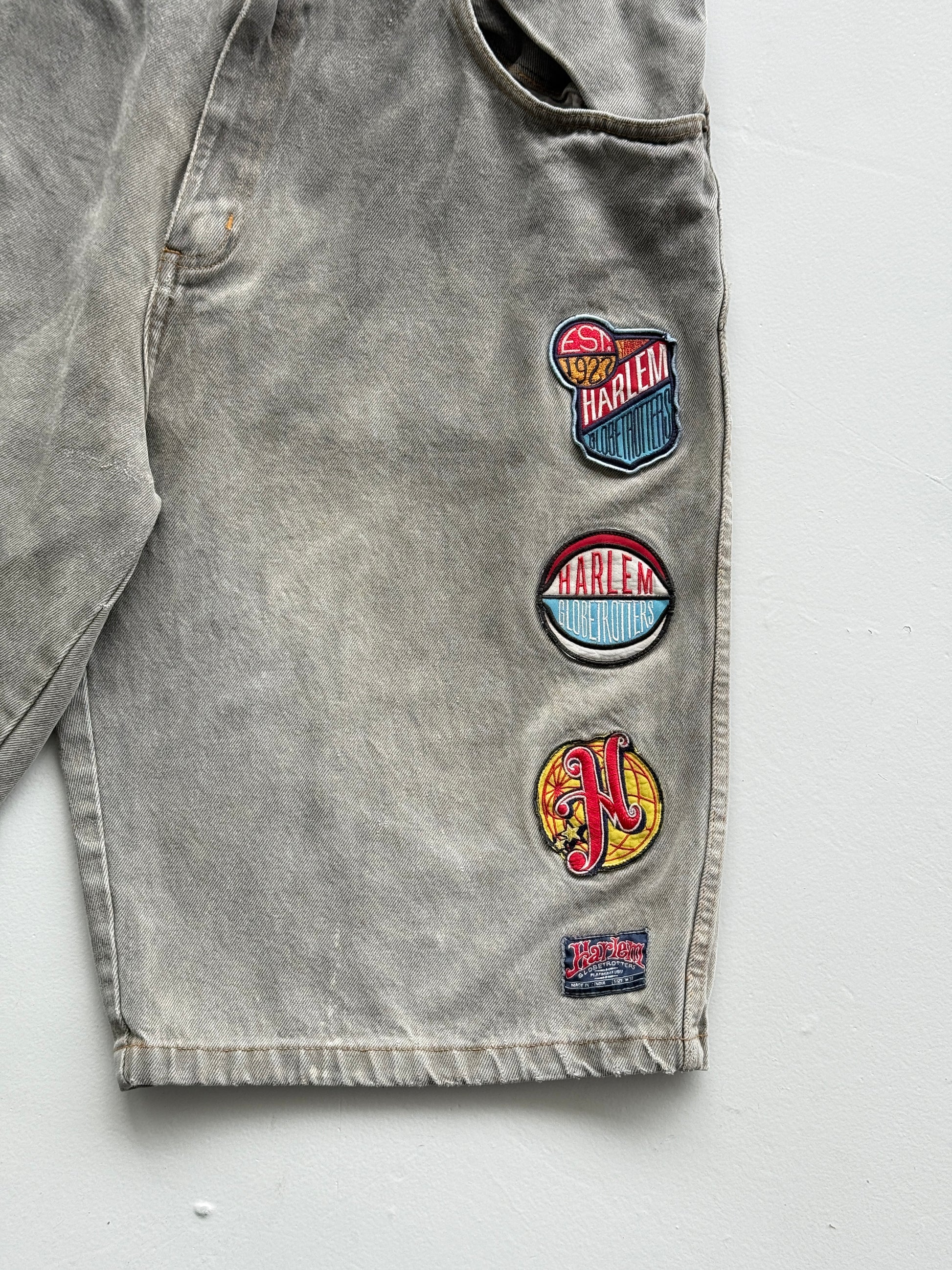 Faded Grey Fubu Platinum 00's Vintage Y2K Denim Shorts - W36 x L12
