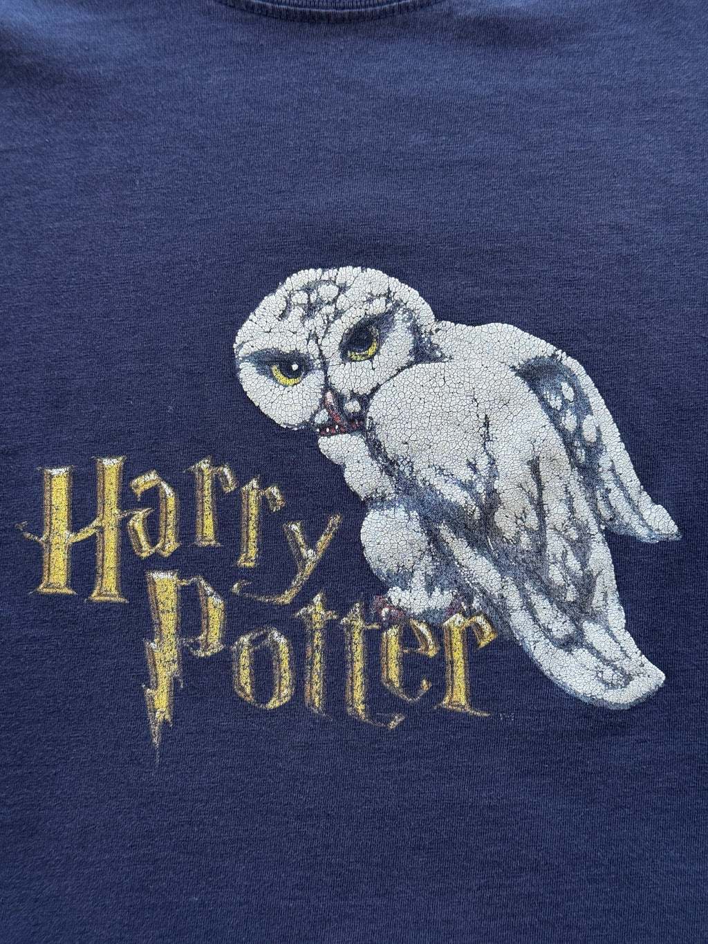 Navy Harry Potter Hedwig Y2K Vintage Graphic T-Shirt - XS/S