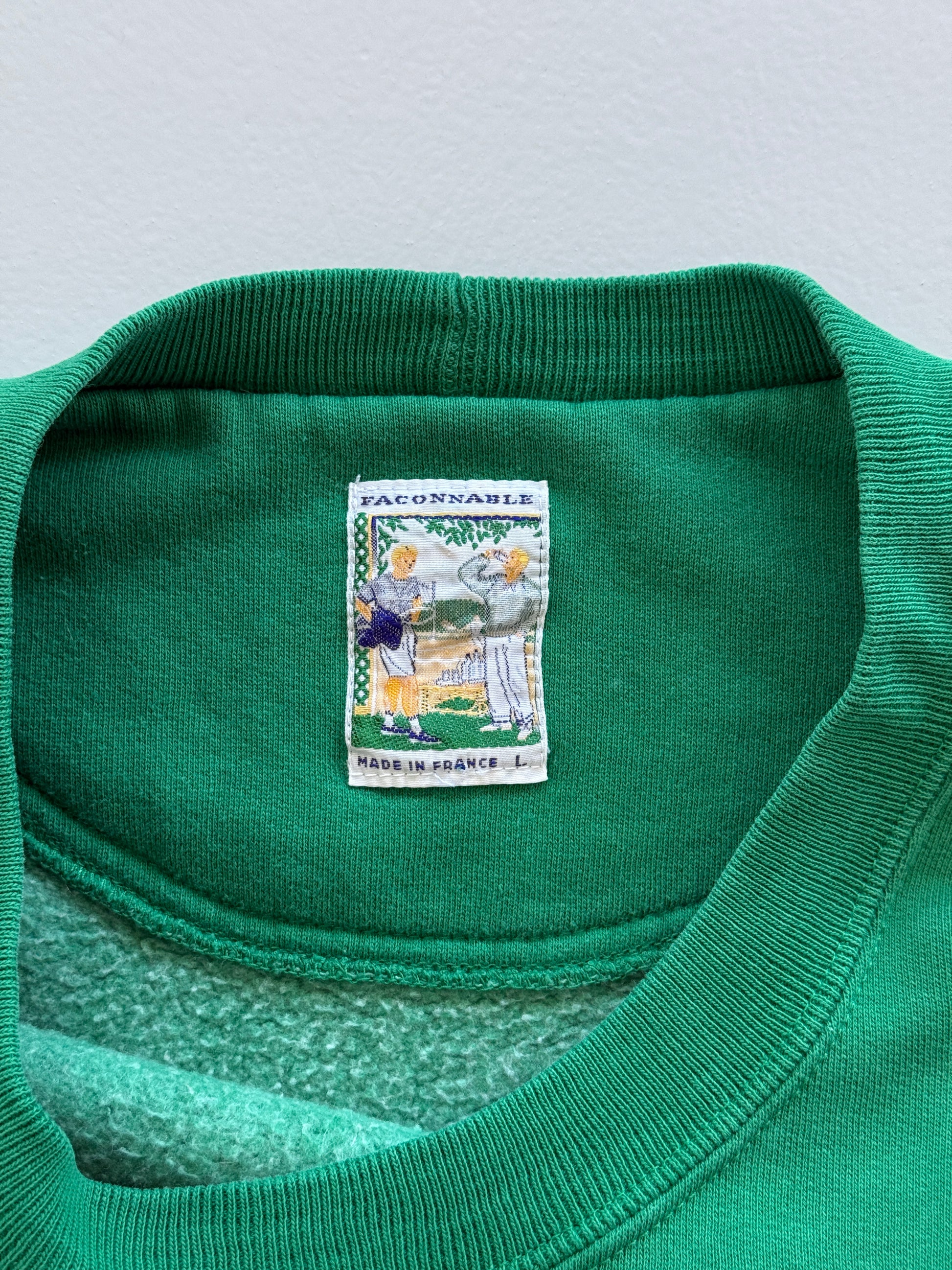 Green Golfing 90's Vintage Made in France Sweatshirt Jumper - Large