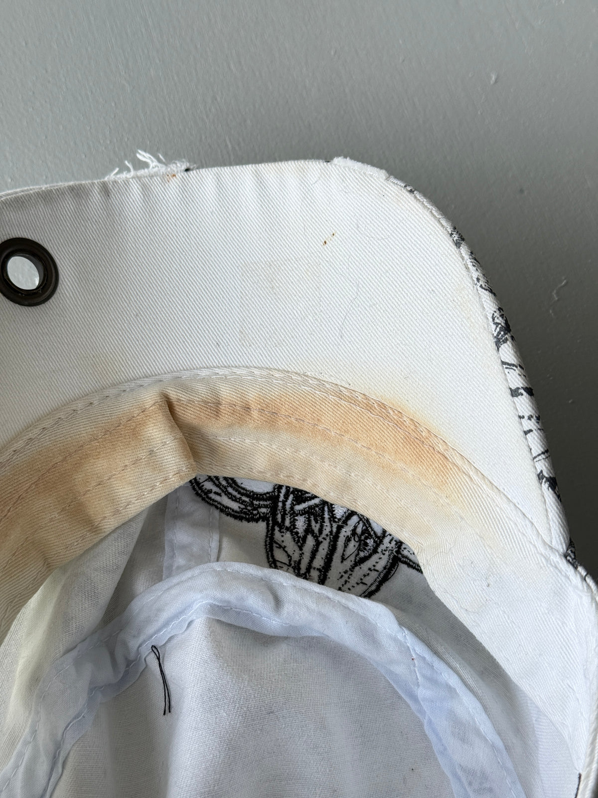 White Fleur-De-Lis Y2K Cadet Cap Military Style 00's Grunge Aesthetic