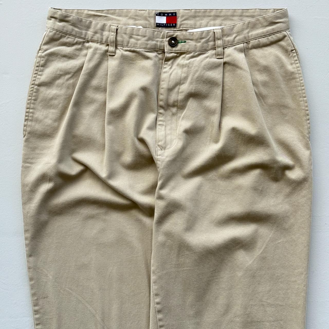 Tommy Hilfiger Cream Wide Leg 90's Vintage Chino Trousers - 36” x 27”