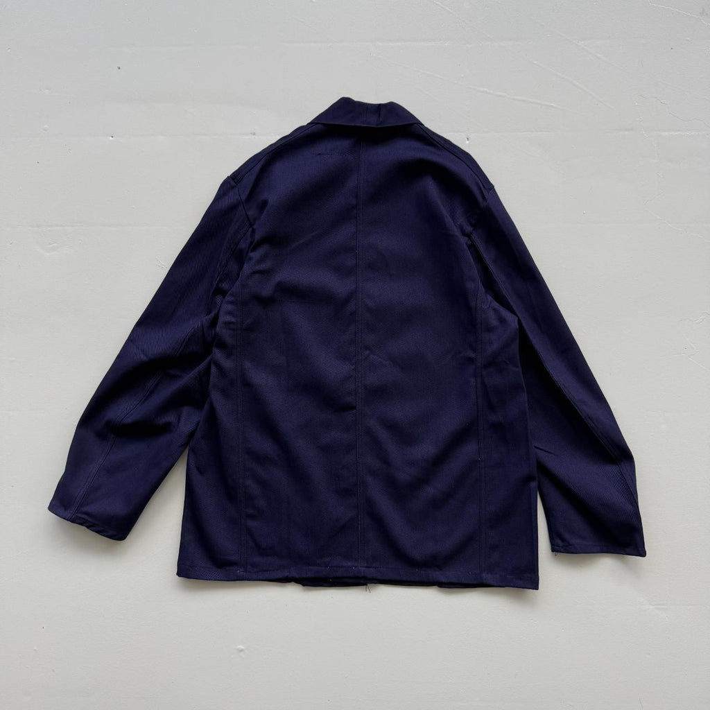 Indigo Blue WMO Made in Britain Deadstock Workwear 60's Chore Jacket Shirt - Large
