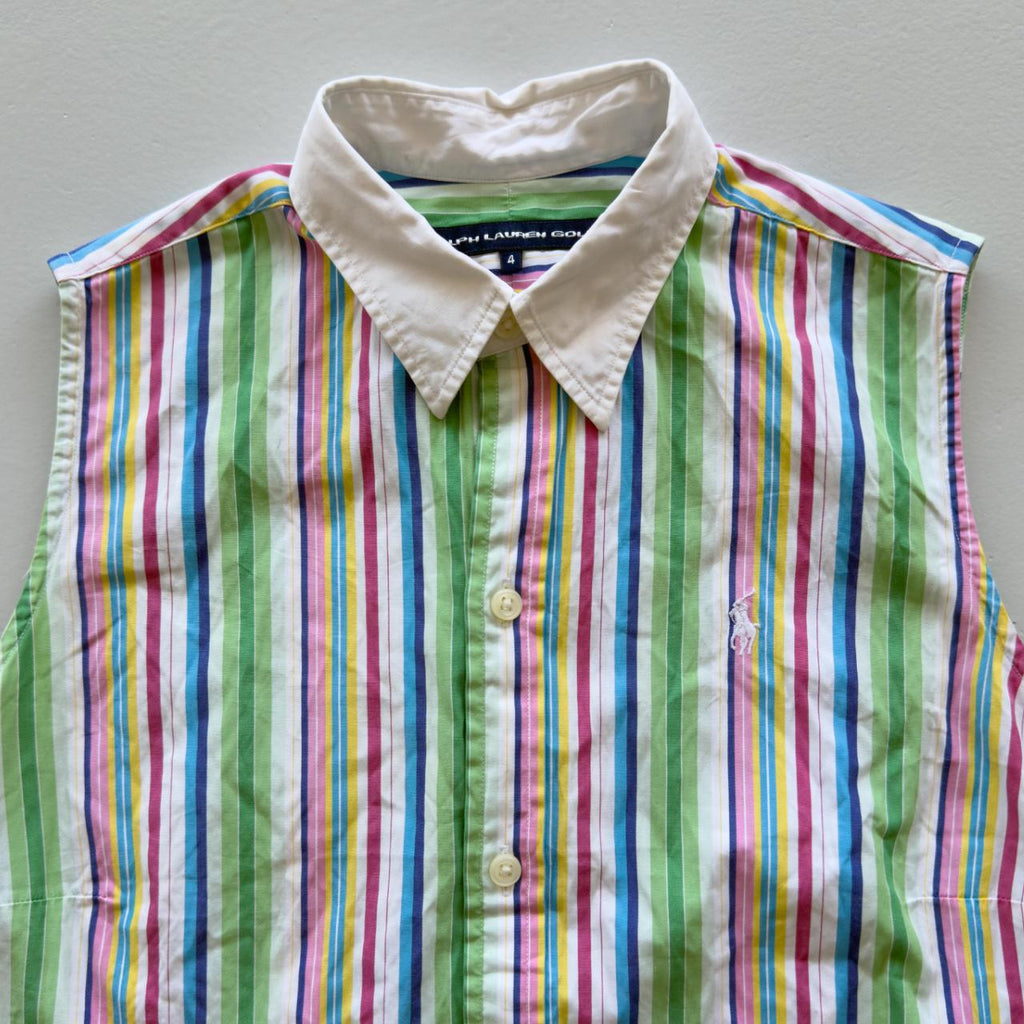 Striped Ralph Lauren Golf Vintage Y2K Sleeveless Shirt - Womens Size XS
