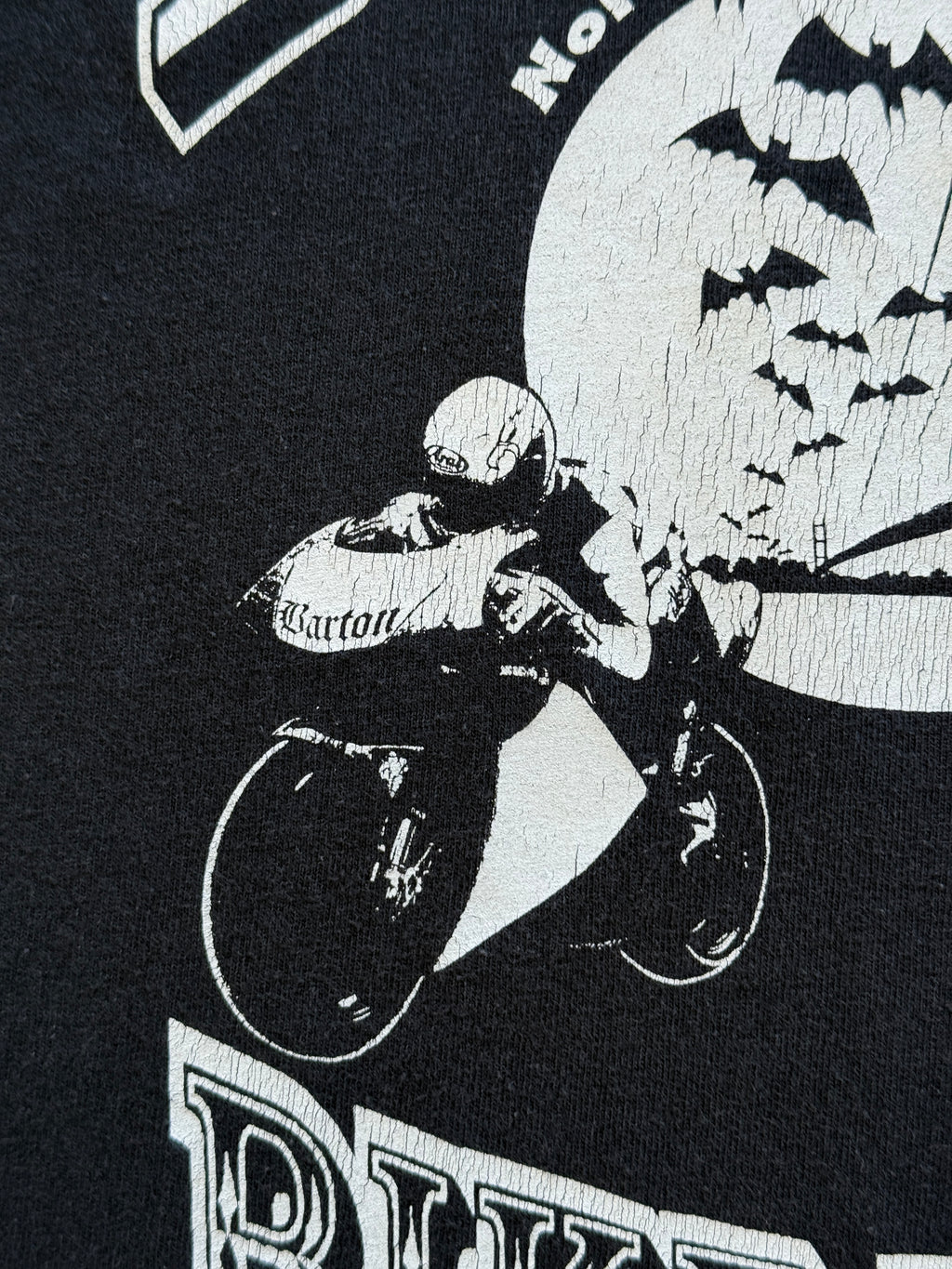 Black Barton Motorcycle 00's Vintage Graphic T-Shirt - Medium