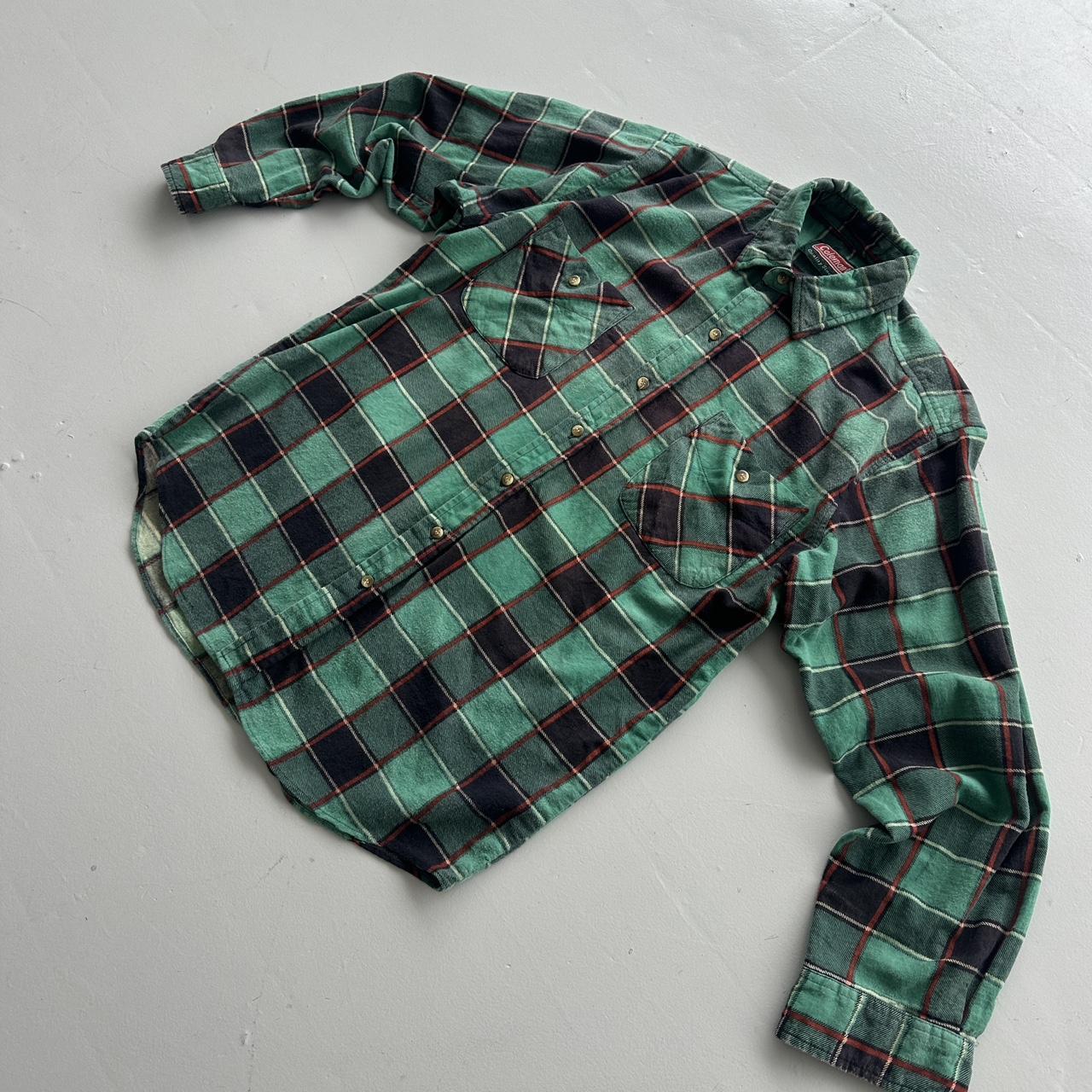Green Checkered Coleman 90s Vintage Long sleeve - Medium