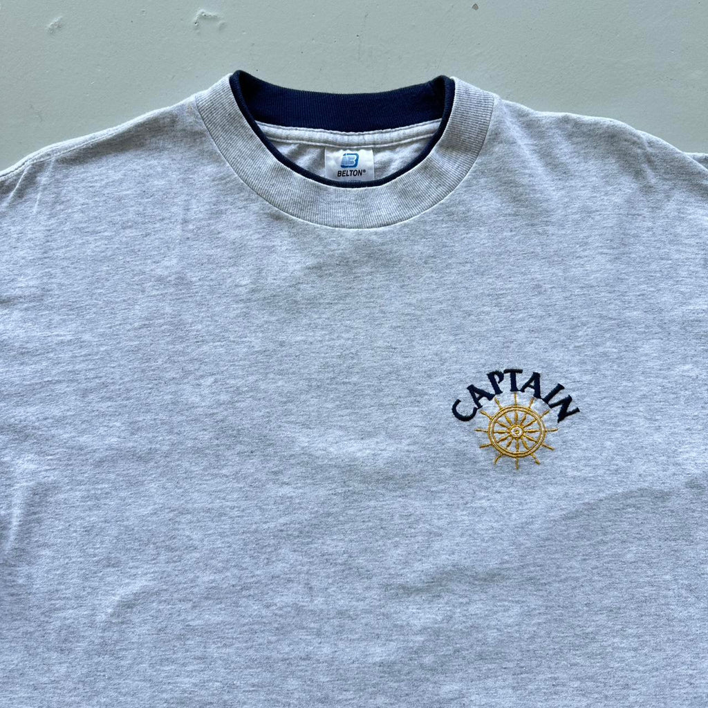 Grey Captain Vintage 90's T-shirt - XL