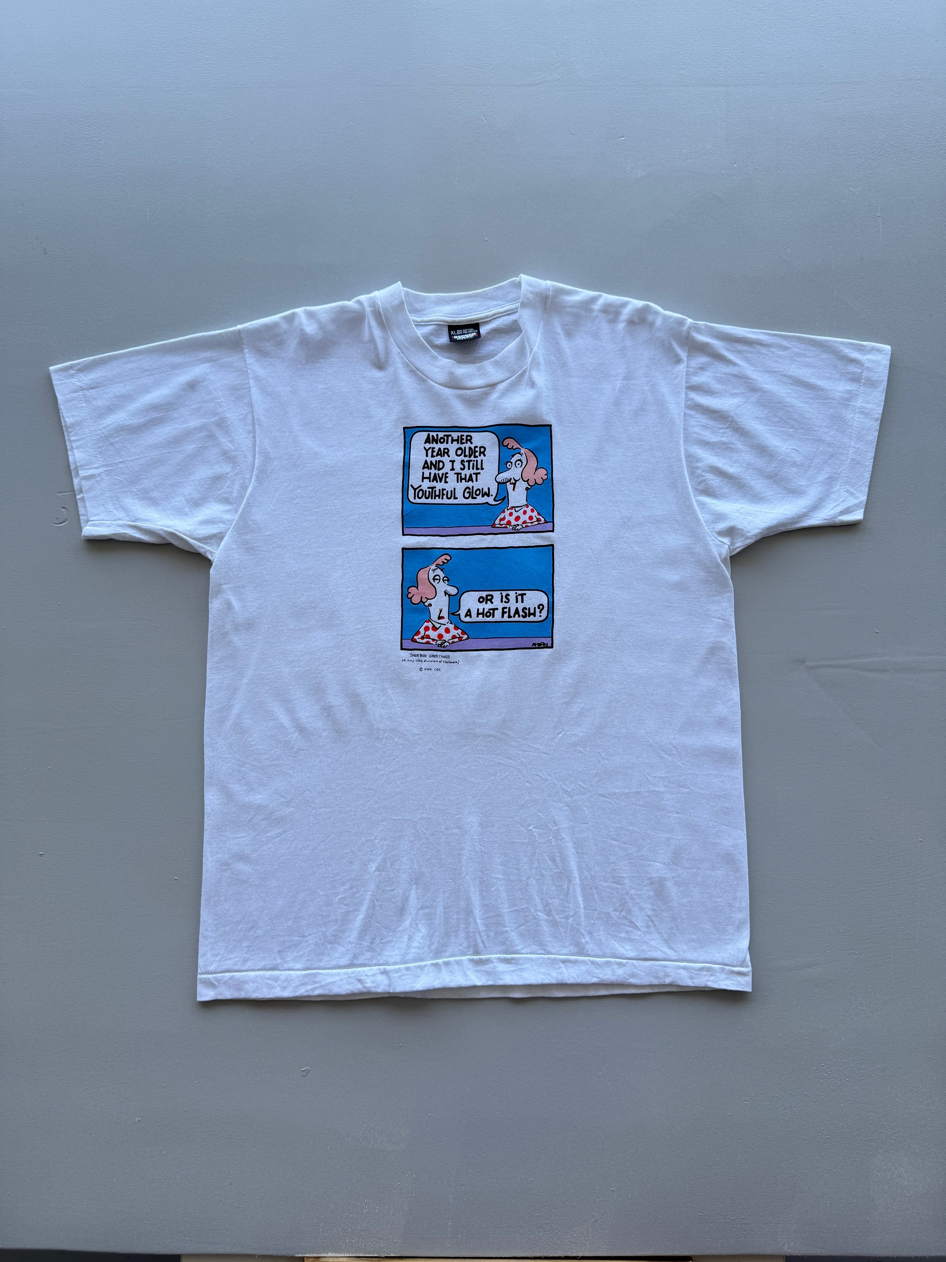 Hallmark Shoebox Greetings Single Stitch 90's Vintage Slogan T-Shirt - Large