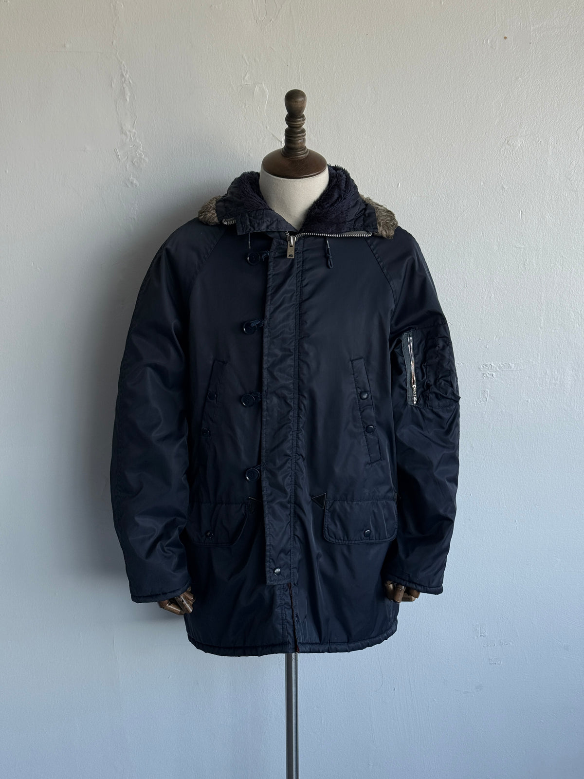 Navy Made in Korea 80's Vintage Snorkel Parka - Small