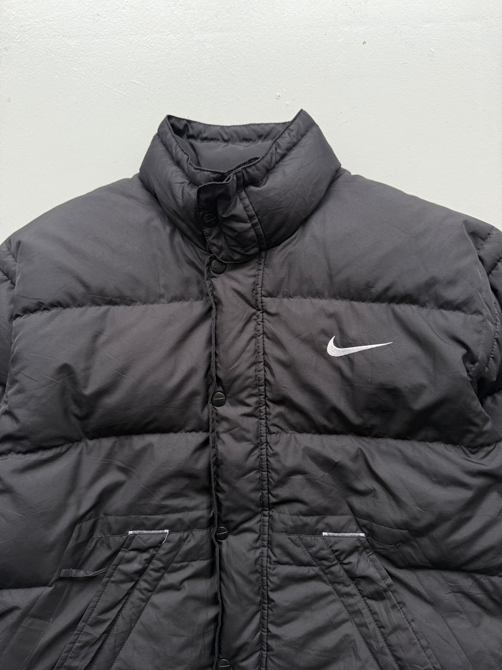 Black Nike  90's Vintage Padded Puffer Jacket Big Swoosh - XS/Small