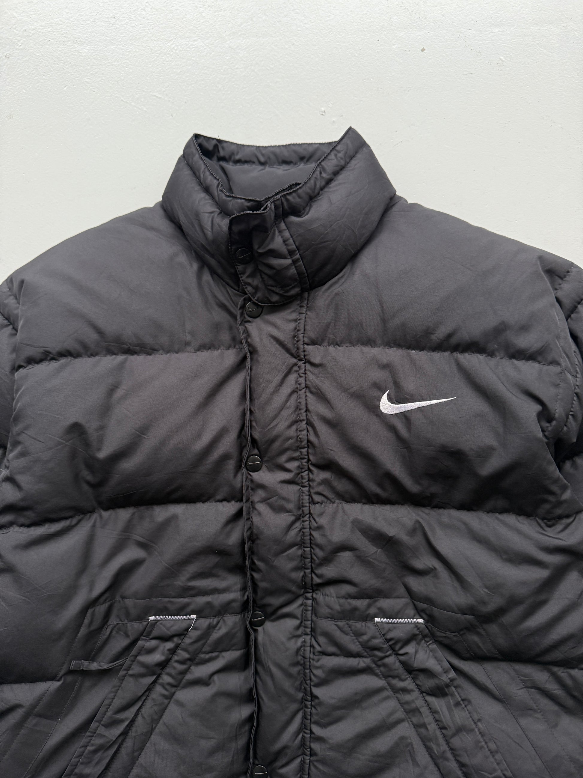 Black Nike  90's Vintage Padded Puffer Jacket Big Swoosh - XS/Small