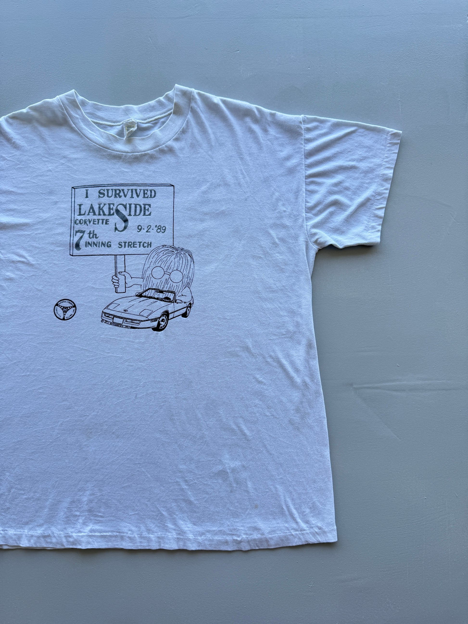Lakeside Corvette 1989 Vintage Single Stitch Cartoon T-Shirt - XL