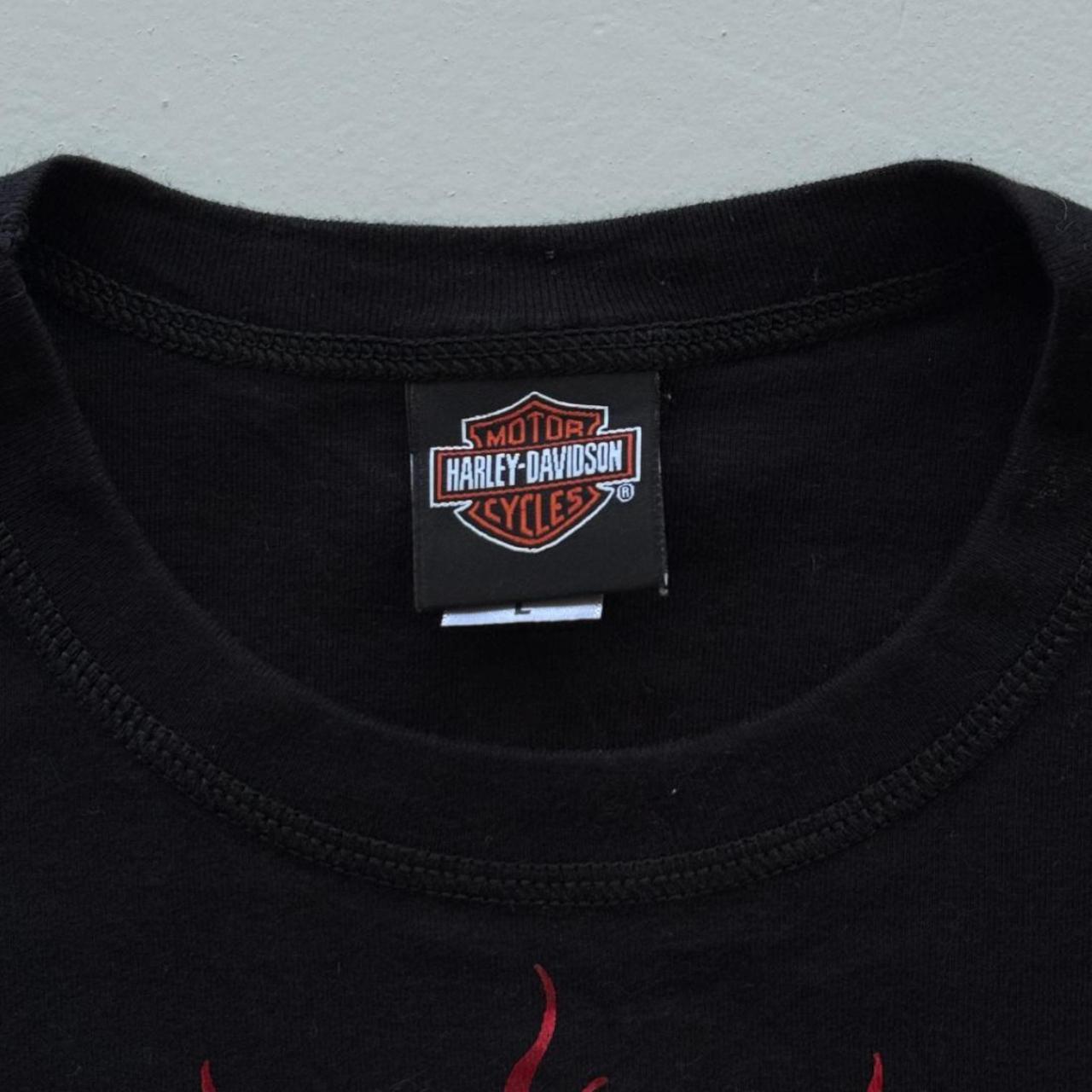 Black Harley Davidson 00's Y2K Graphic T-Shirt - Womens Large