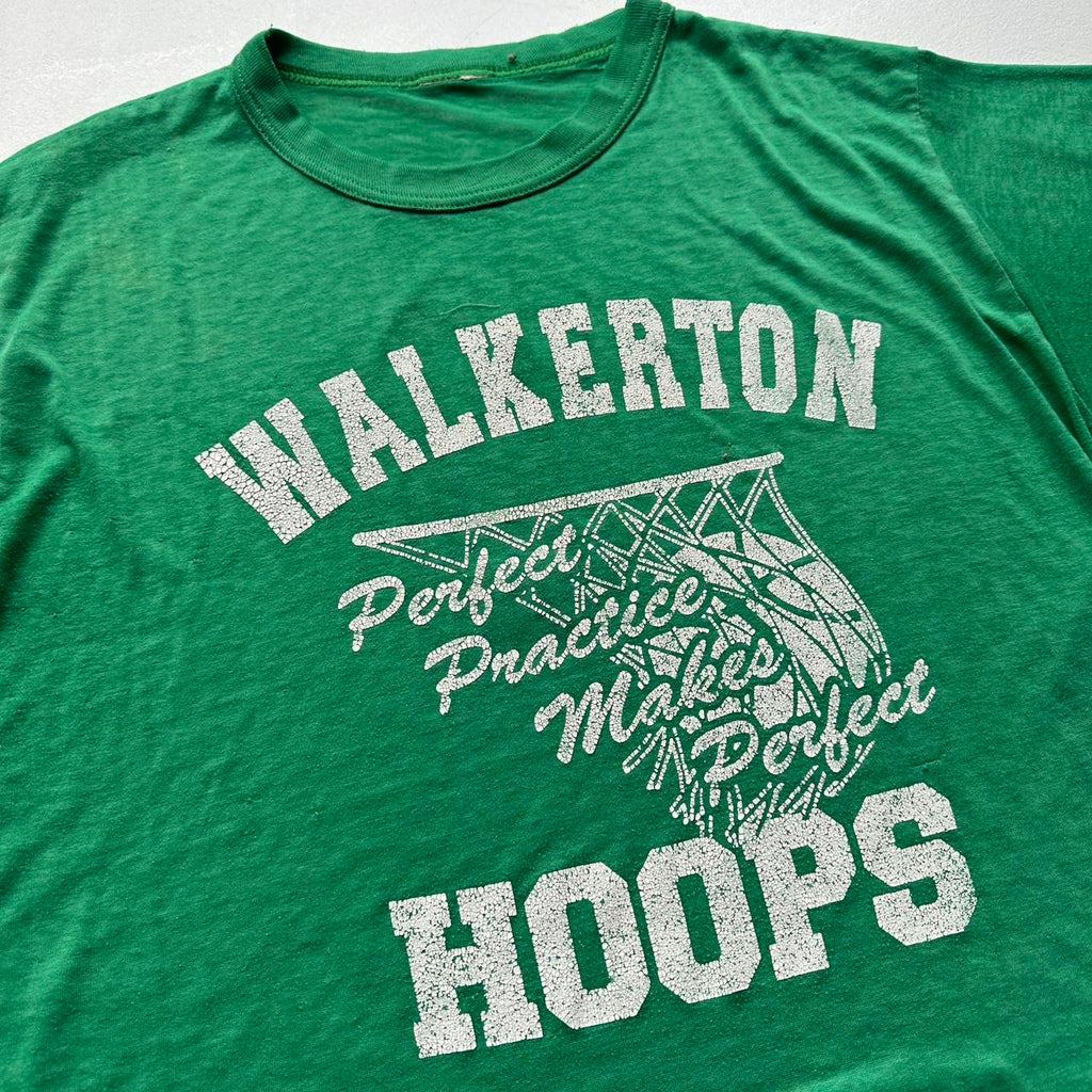 Green Walkerton Basketball 80s Vintage T-shirt - Small