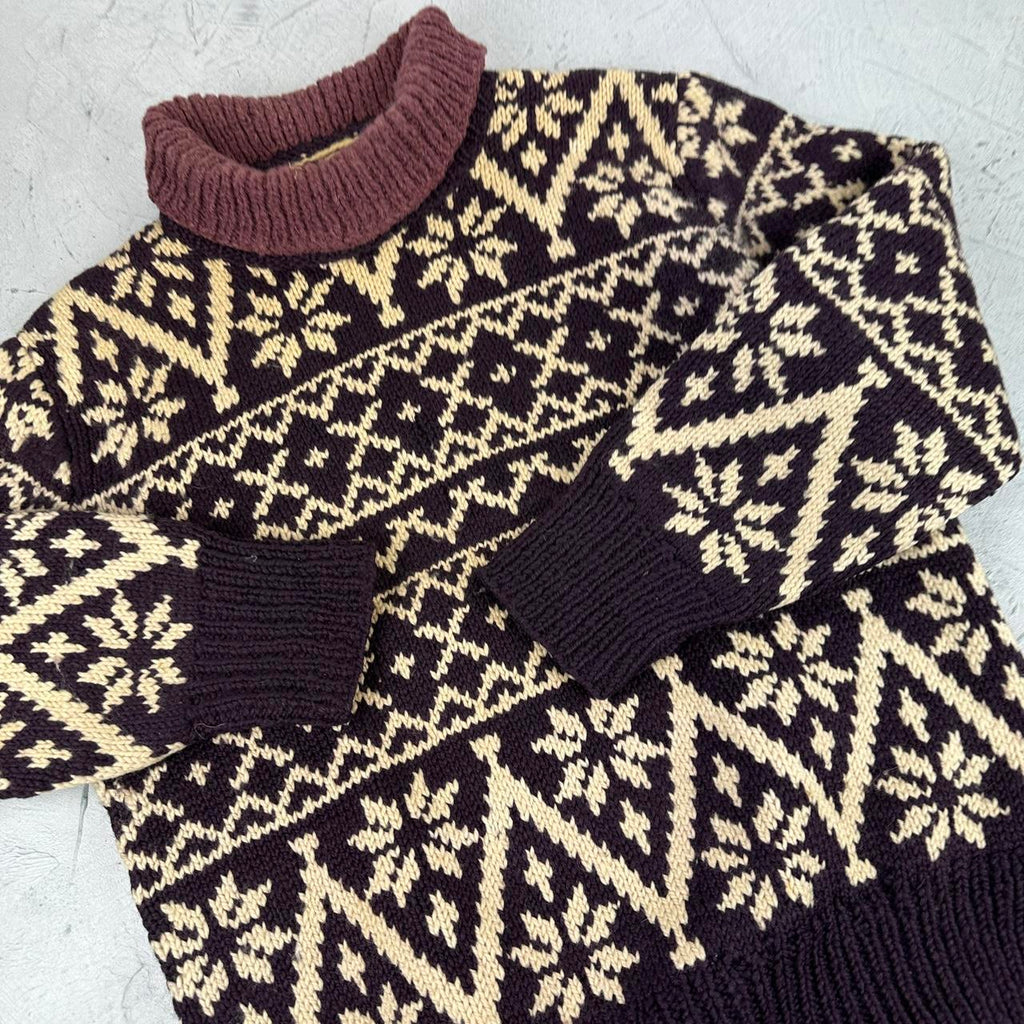 Hand Knit 90's Woollen Sweatshirt - Large