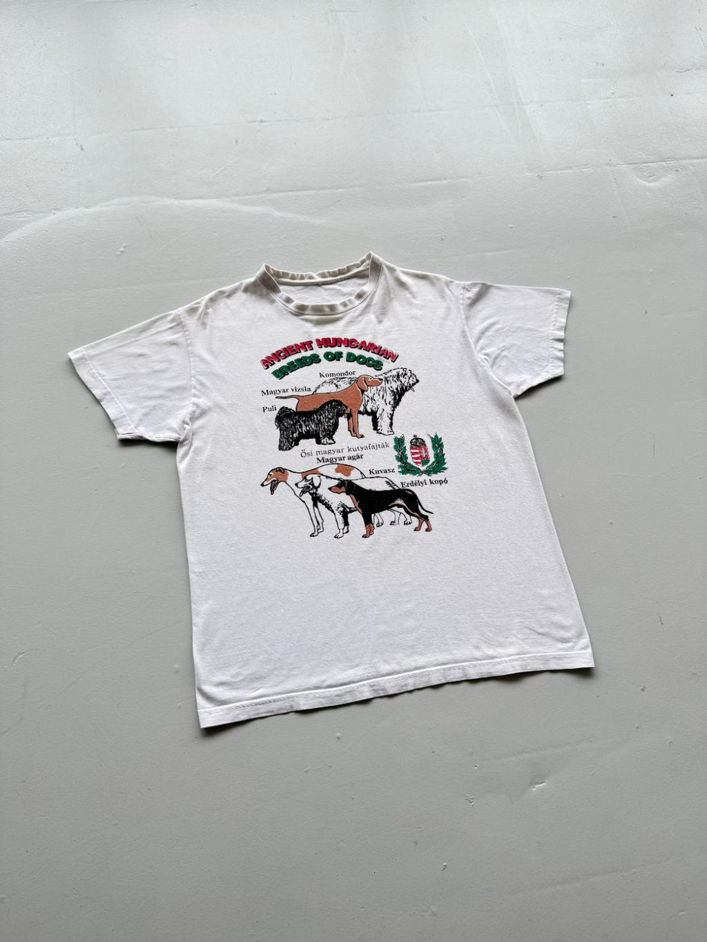 Ancient Hungarian Breeds of Dogs Vintage Graphic T-Shirt - Medium